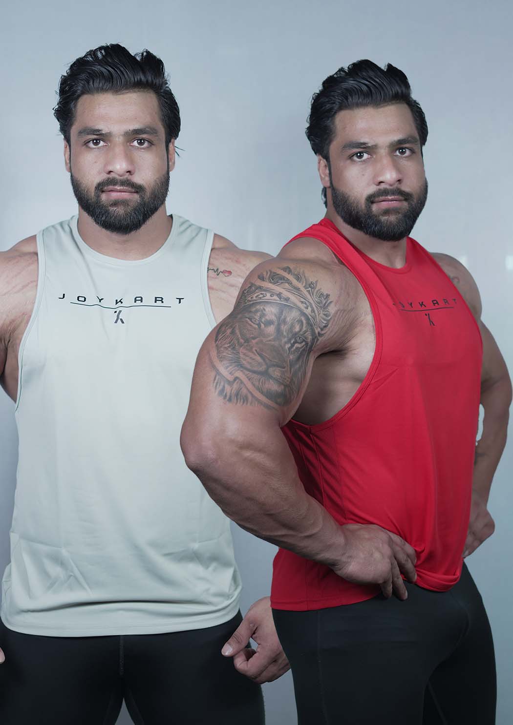 premium Red & Grey Tank Vest Combo