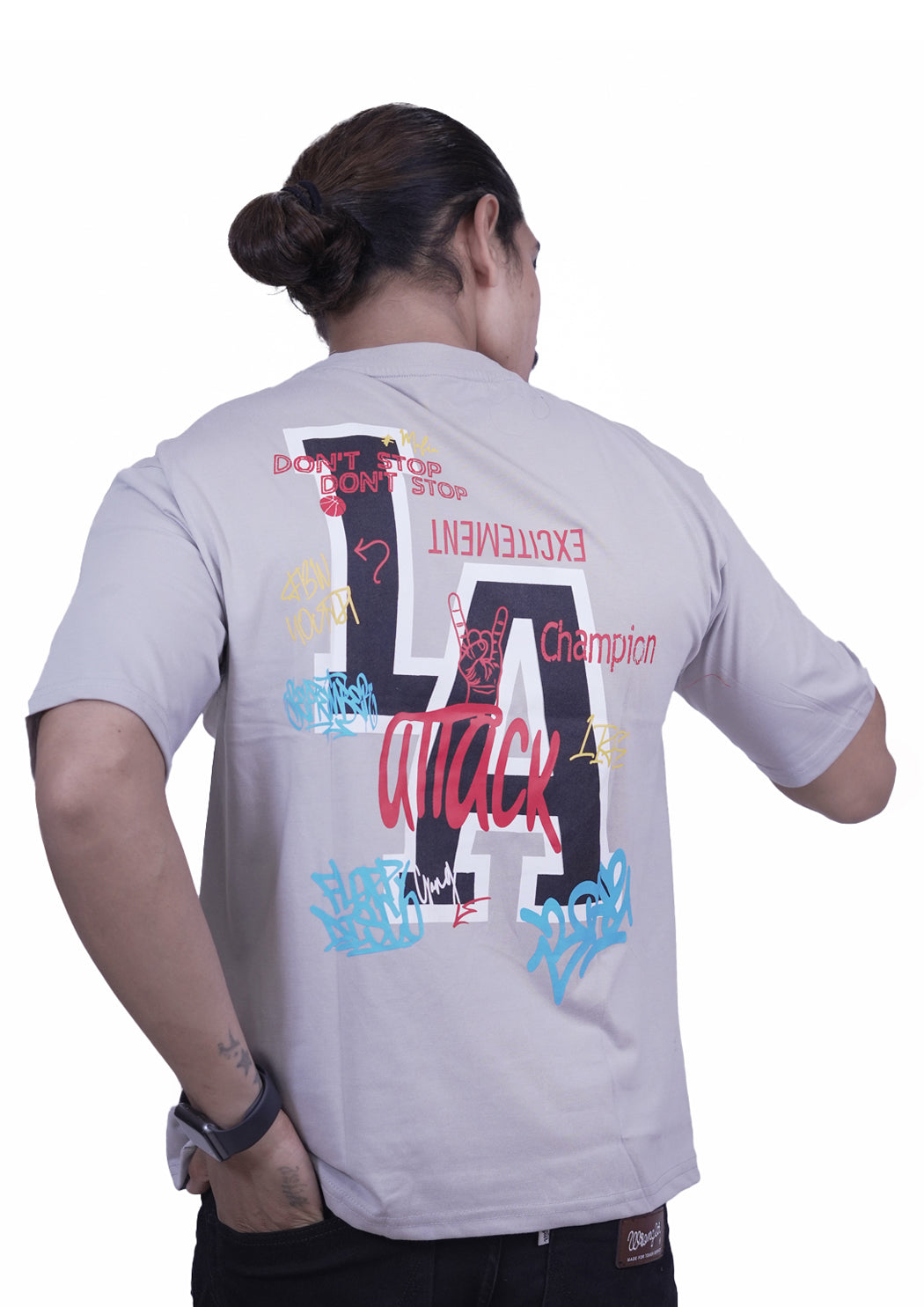 LA Printed Drop Shoulder T-shirt