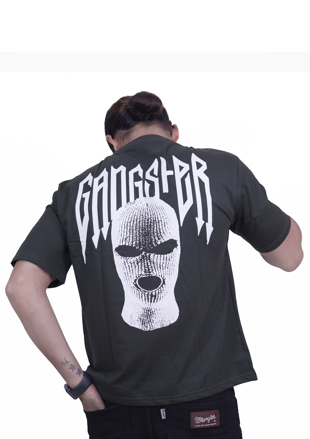 Men's Gangster Printed Drop Shoulder T-shirt