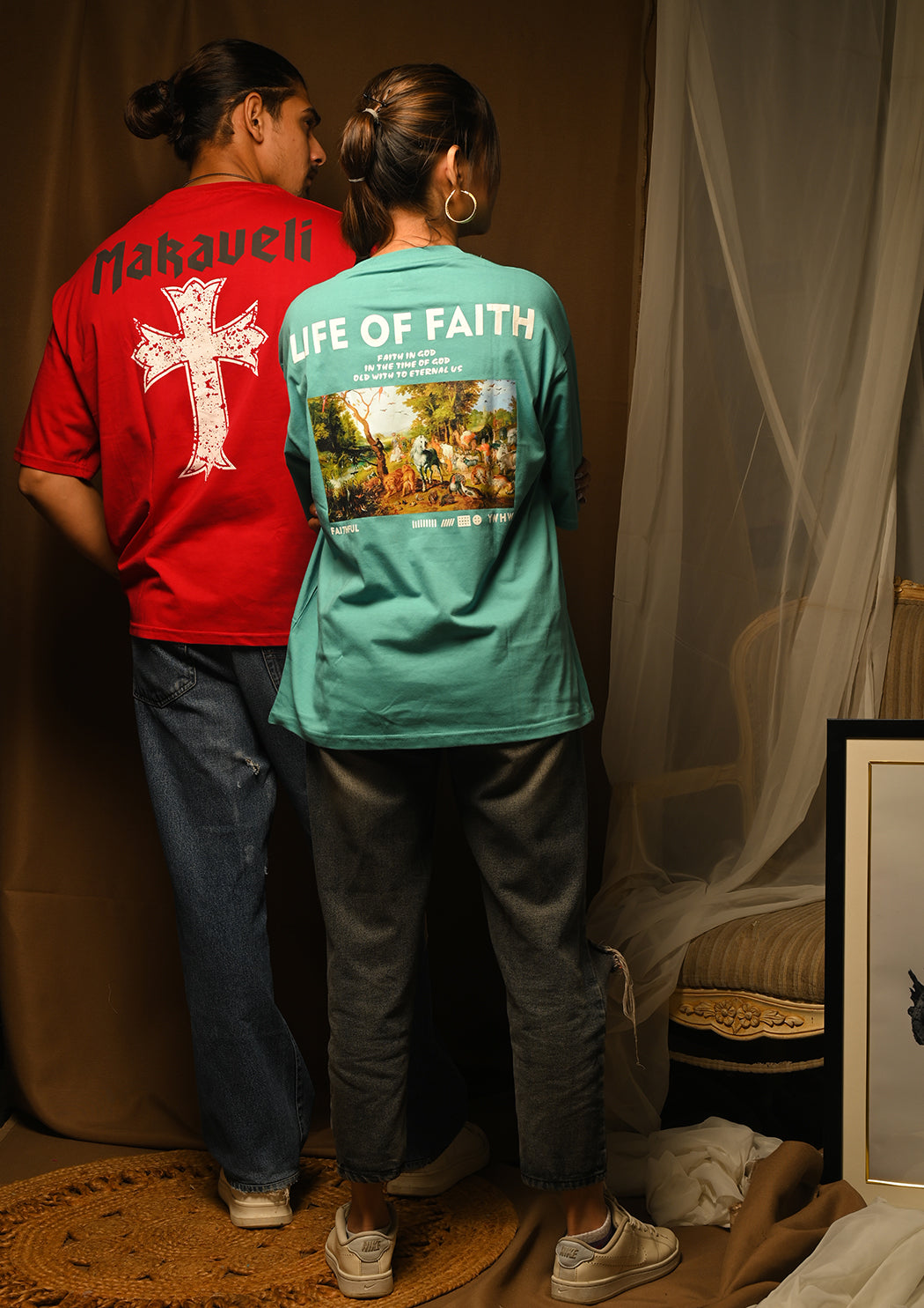 Makaveli & Faith Drop Shoulder T-shirt Combo