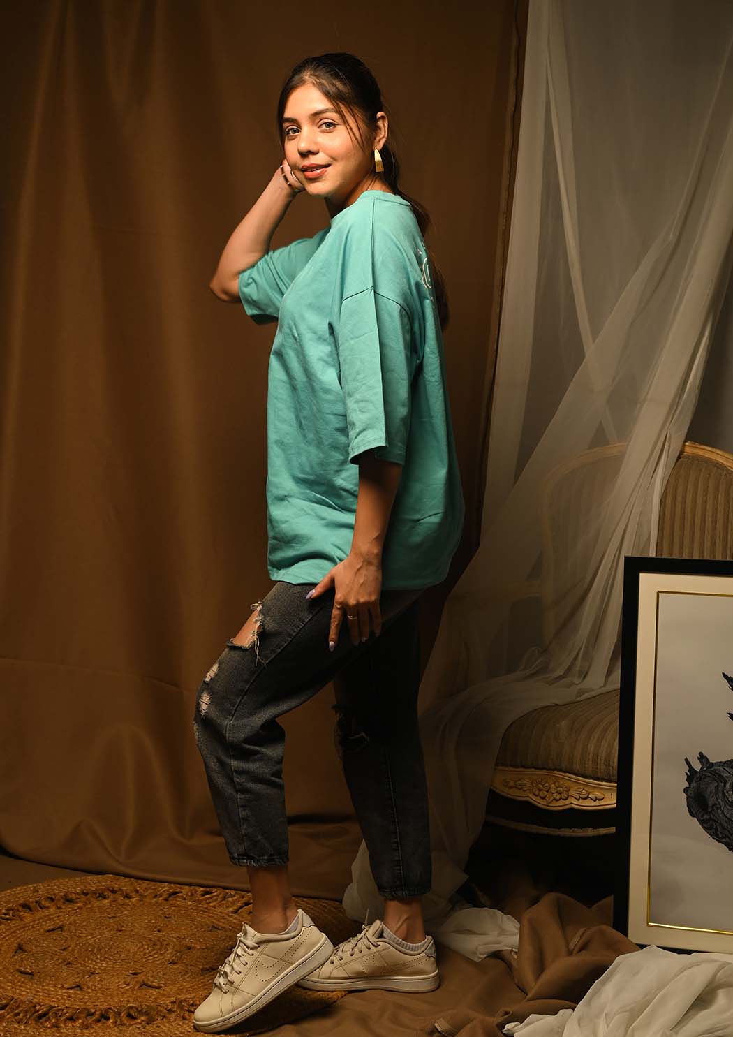 Women Los Angeles Printed Drop Shoulder T-shirt