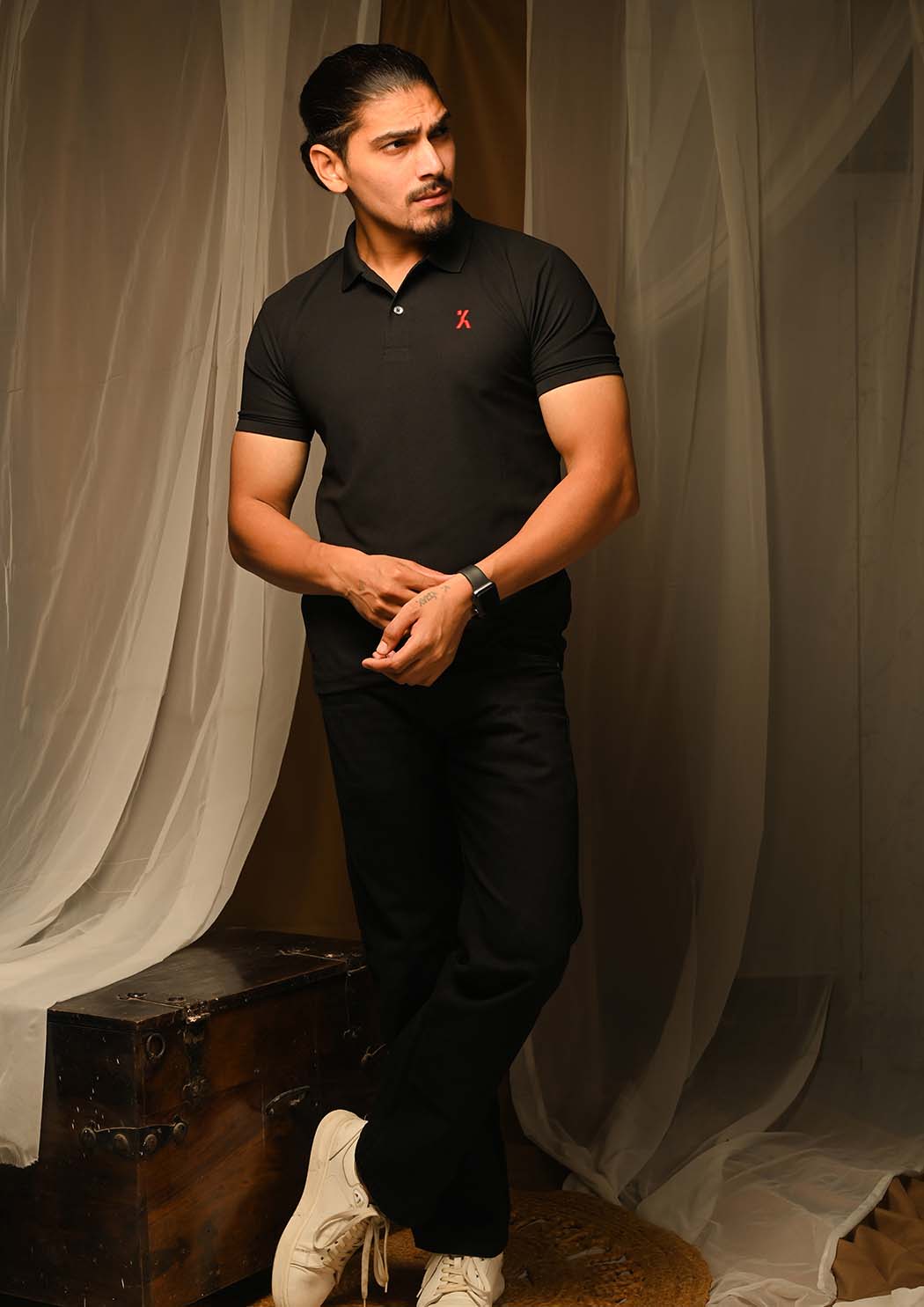 Polo T-shirt Combo (Black & Red)