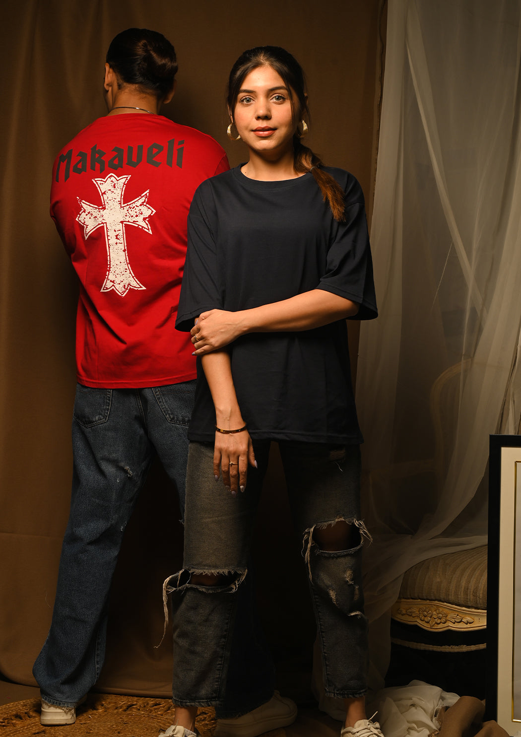 Makaveli & Fear Drop Shoulder T-shirt Combo