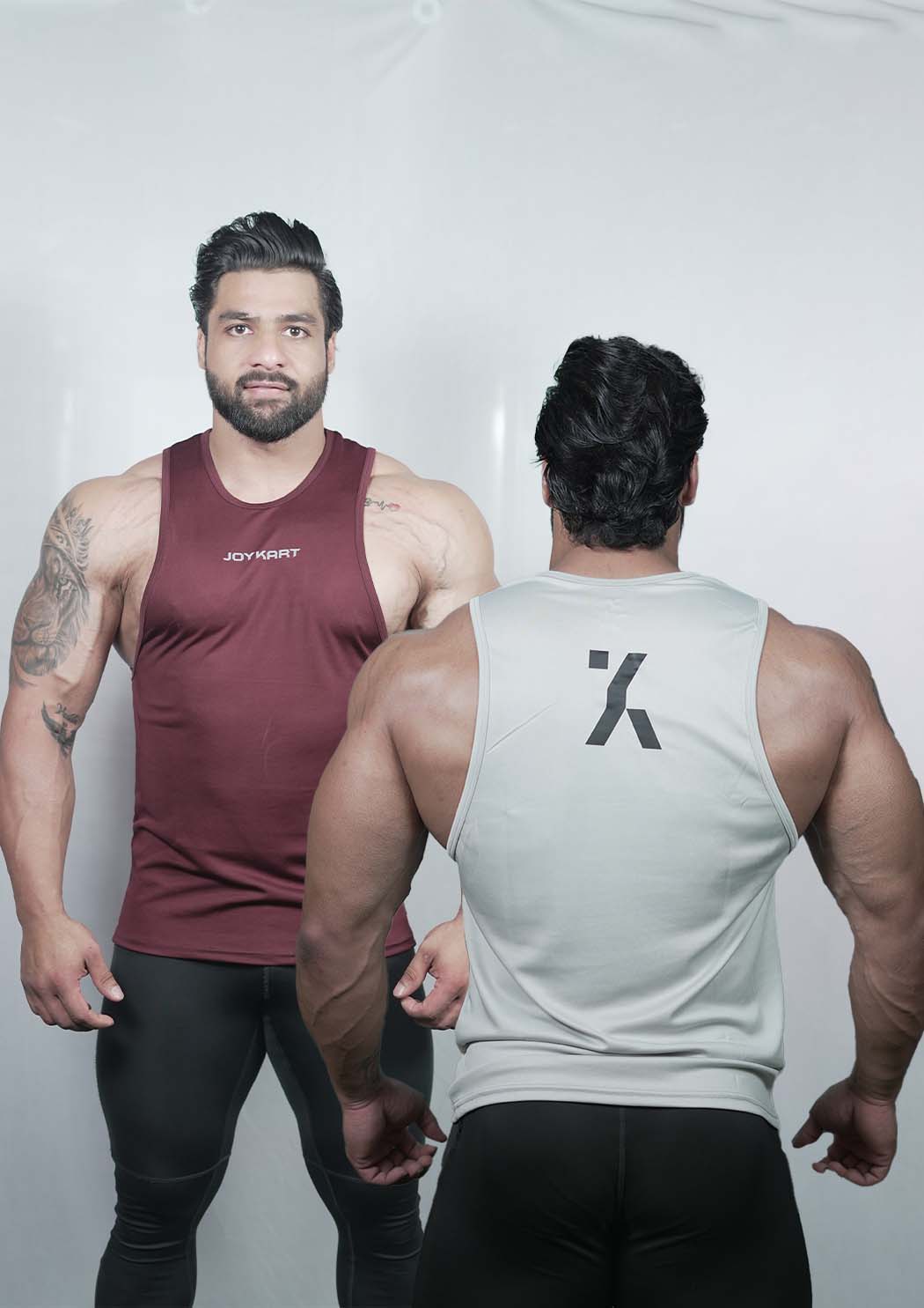 Classic Light Grey & Maroon Tank Vest combo