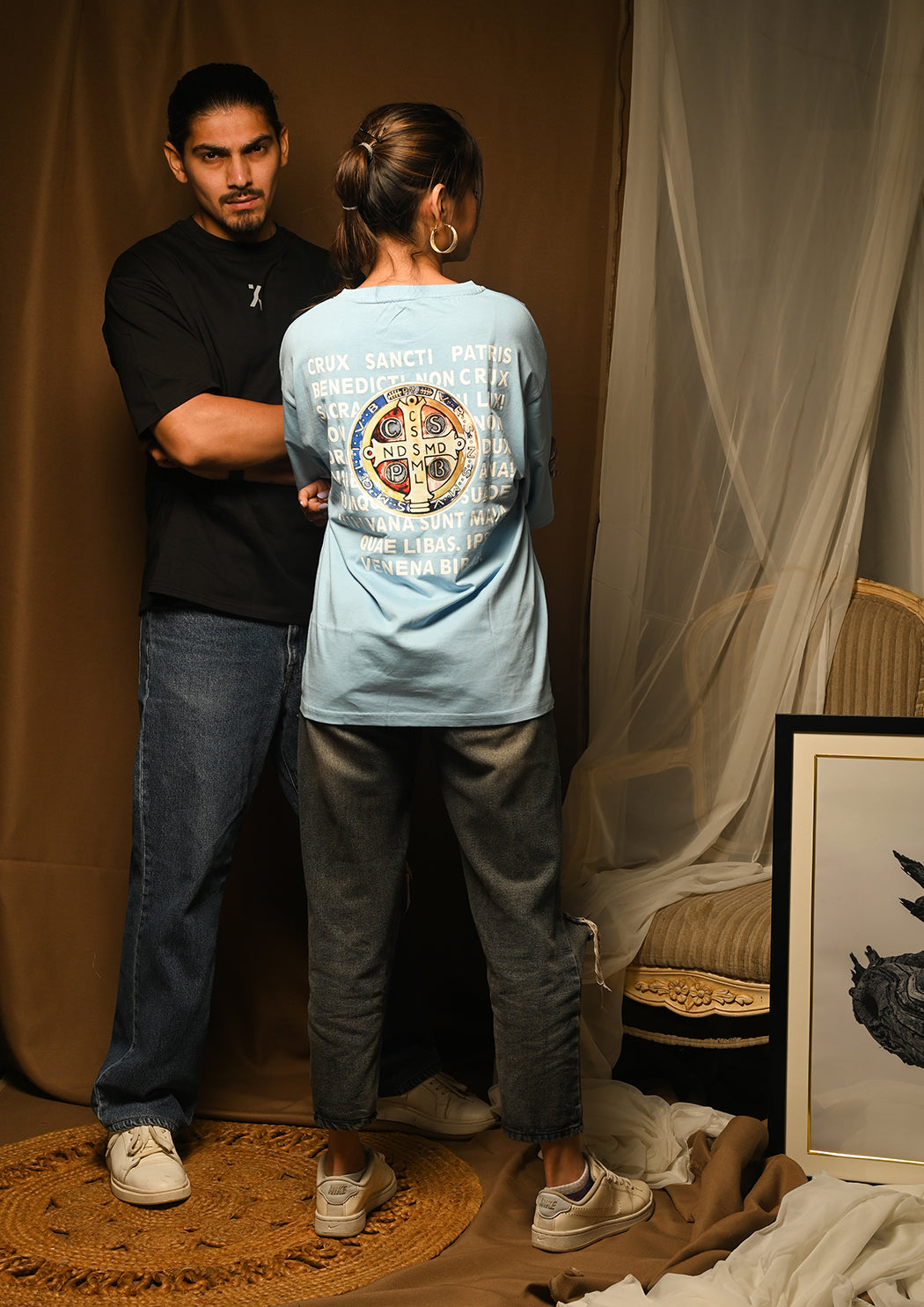 power of peace & Cssml Ndsmd Cross Drop Shoulder T-shirt Combo