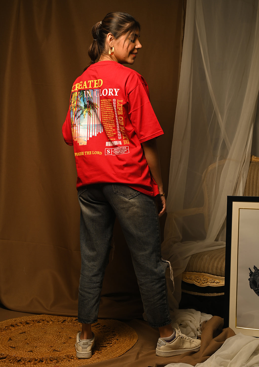 Women Created Glory Drop Shoulder T-shirt