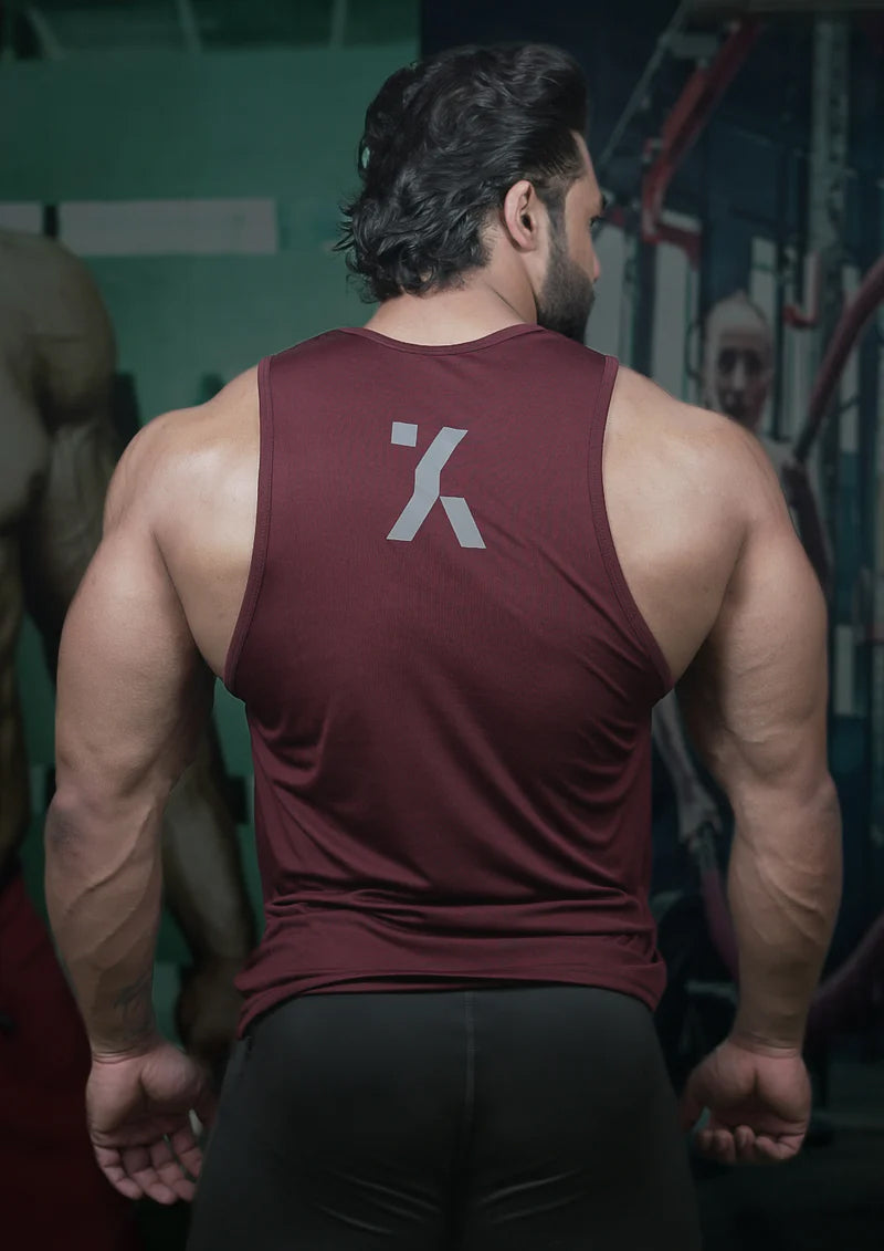 Men Classic Maroon Tank Vest