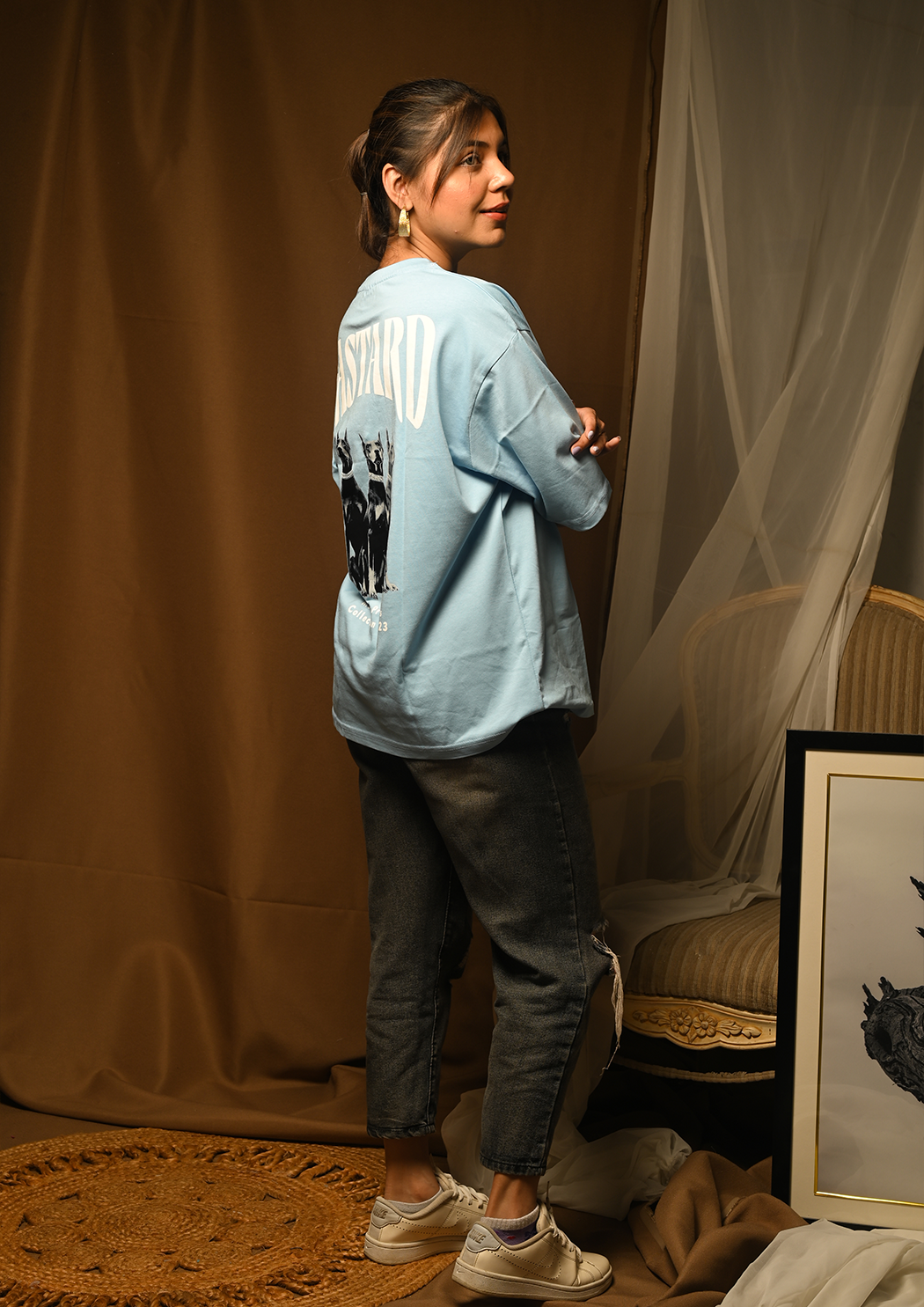 Women Bastard Printed Drop Shoulder T-shirt