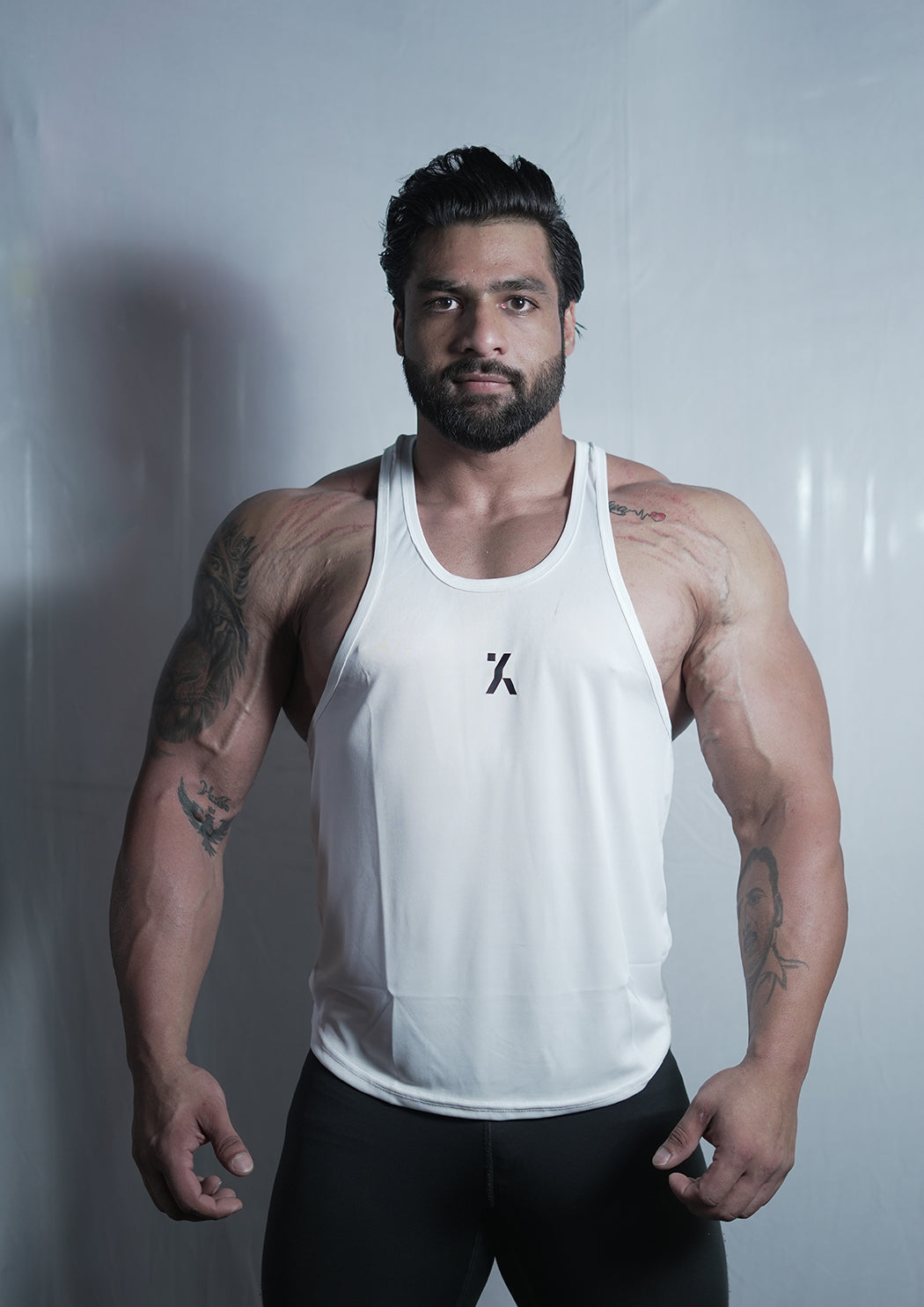 Men's Classic White Stringer Vest