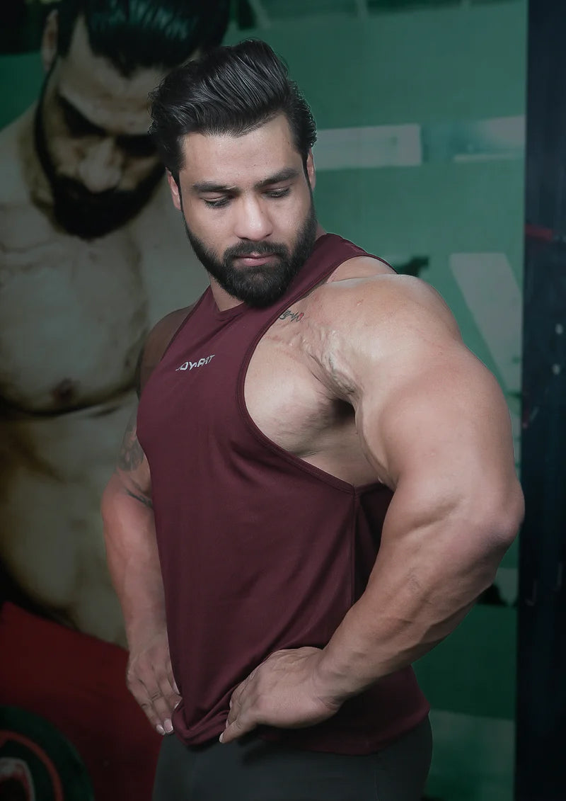 Men Classic Maroon Tank Vest
