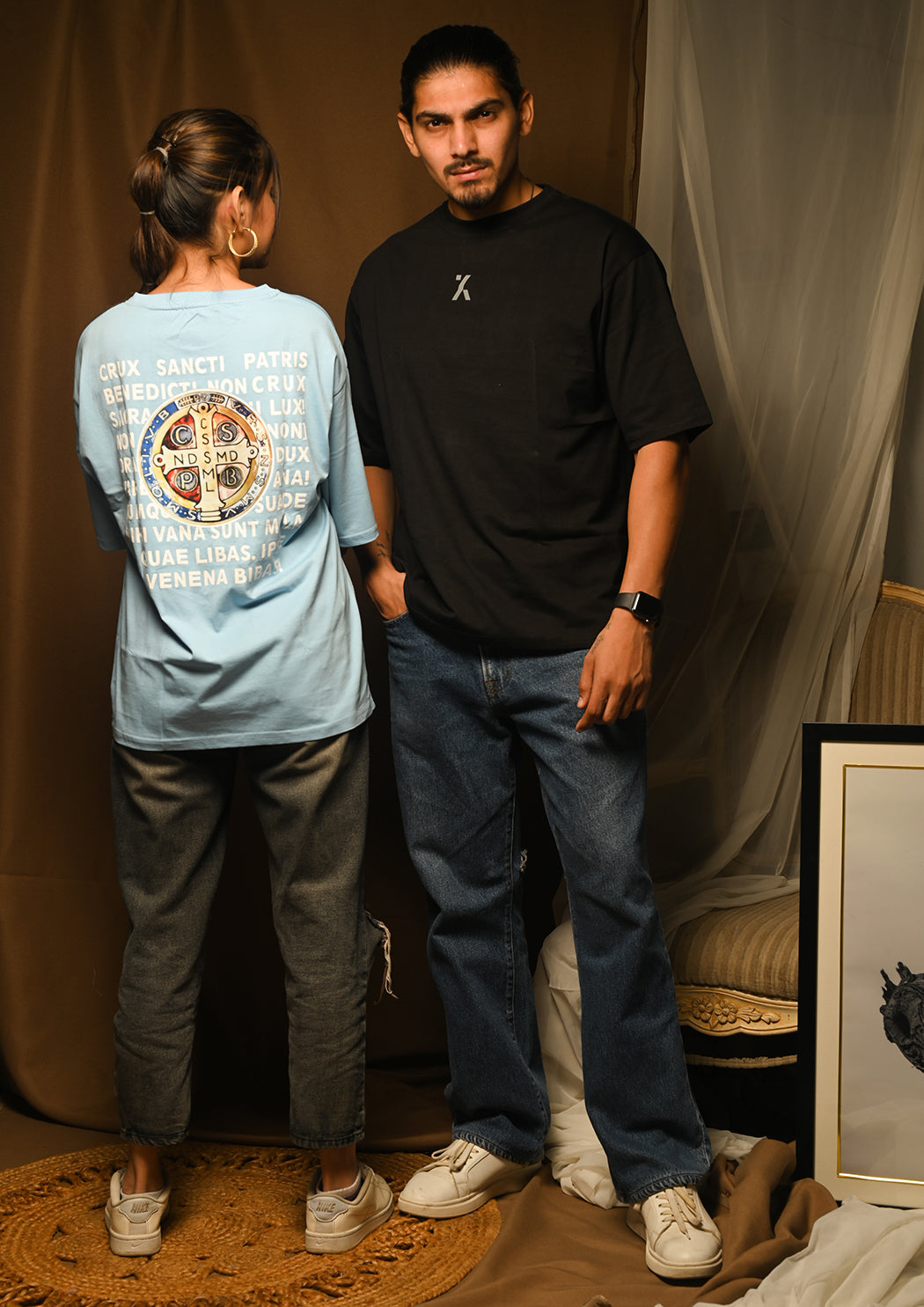 power of peace & Cssml Ndsmd Cross Drop Shoulder T-shirt Combo