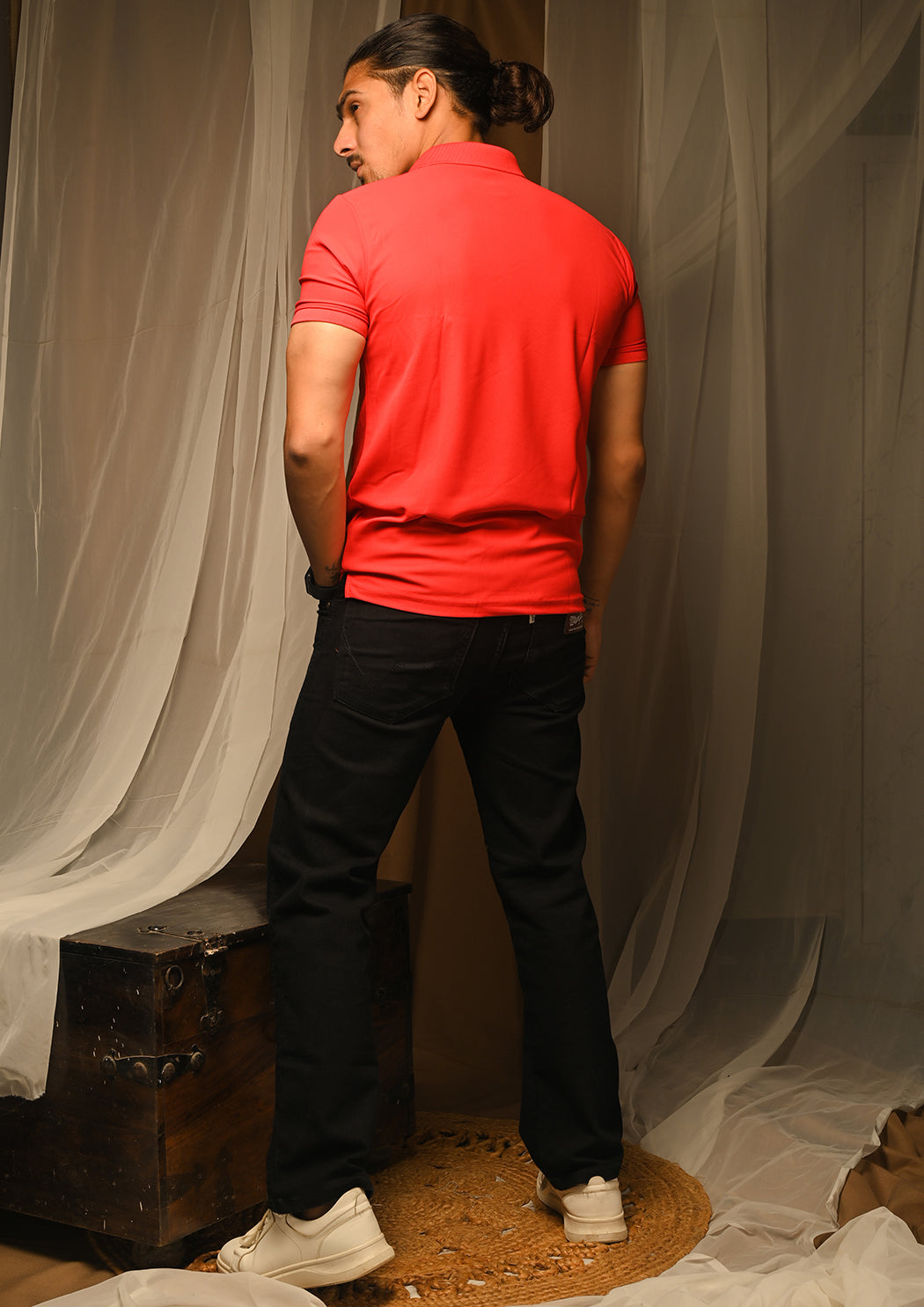 Men Red Polo T-shirt