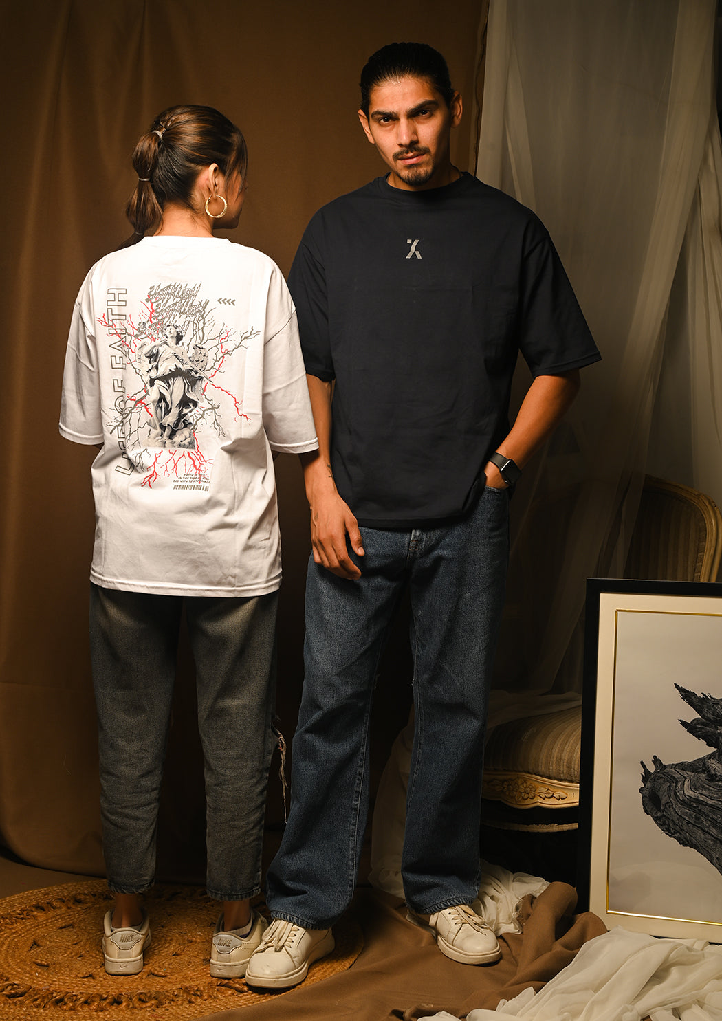 Don't Trust Any & Faith Drop Shoulder T-shirt Combo