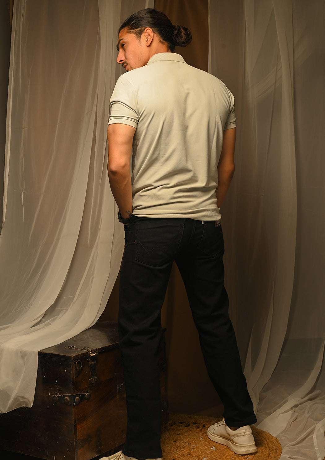 Men Grey Polo T-shirts