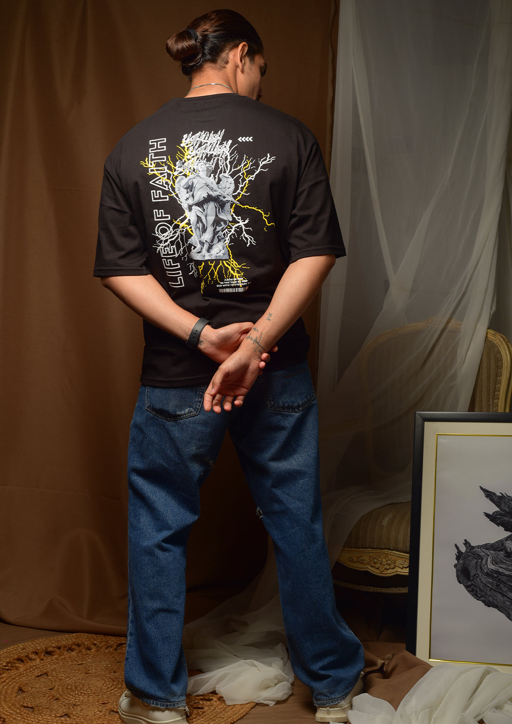 Men Life of Faith Drop Shoulder T-shirt