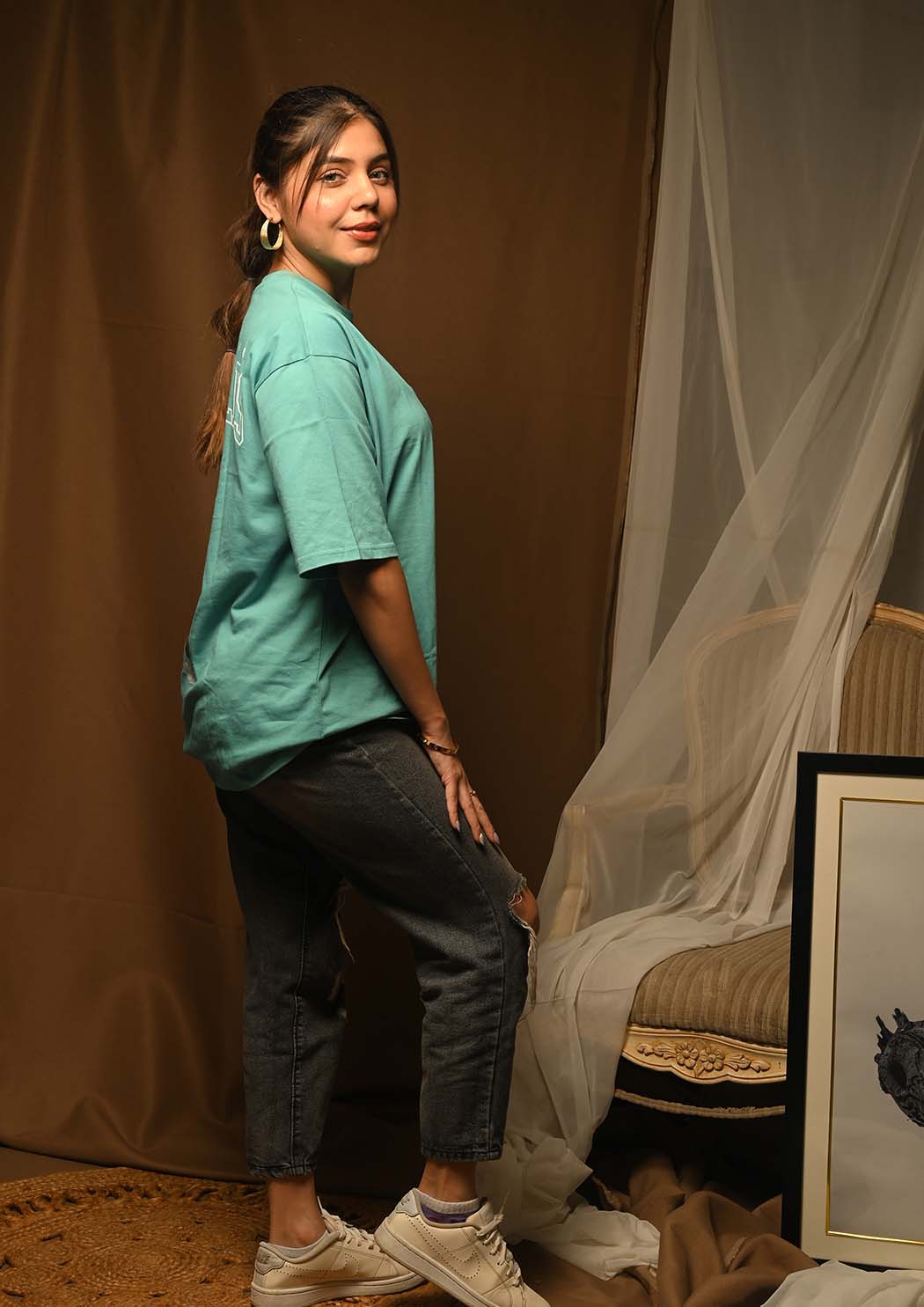 Women Los Angeles Printed Drop Shoulder T-shirt