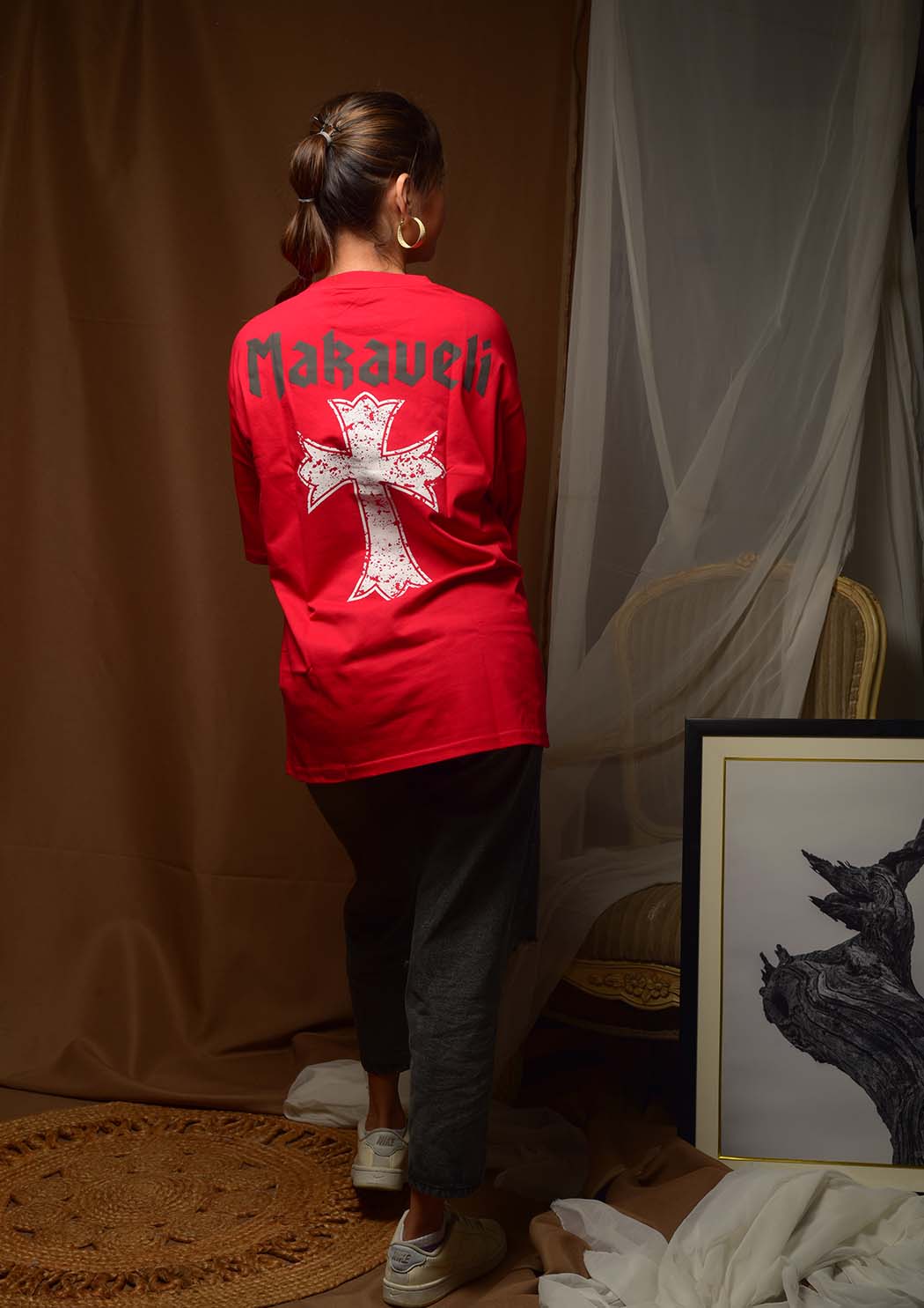 Makaveli Printed Drop Shoulder T-shirt for Women