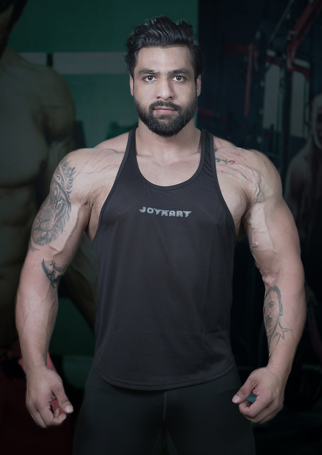 Men's Black Premium Stringer Vest