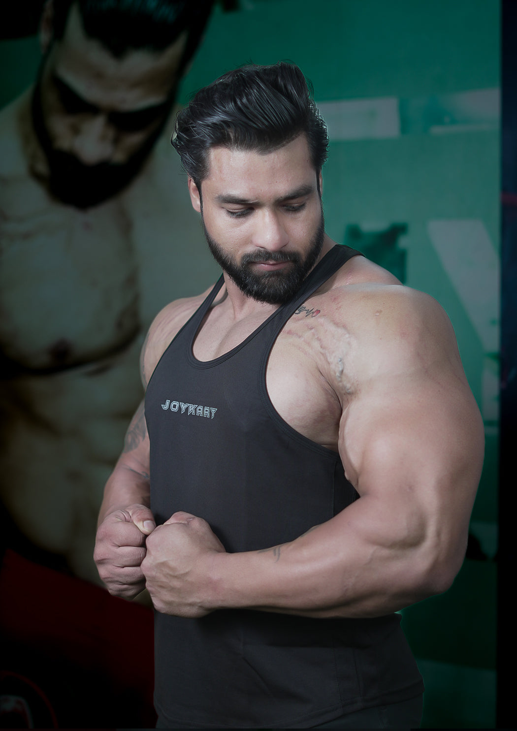 Men's Black Premium Stringer Vest