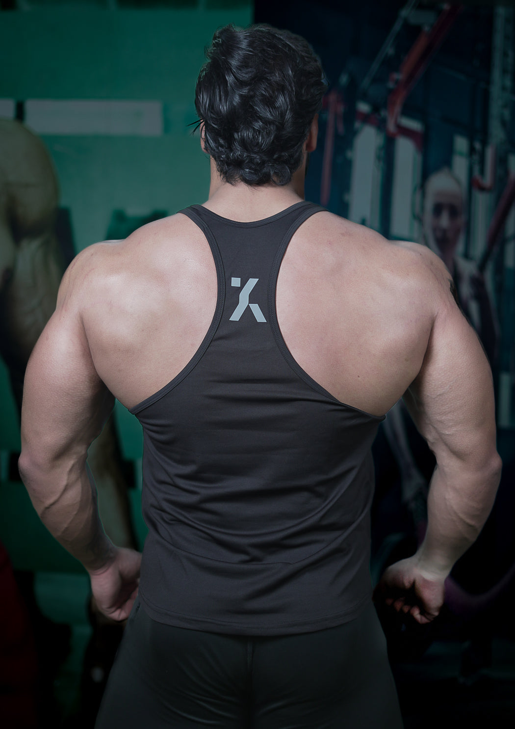 Men's Black Premium Stringer Vest