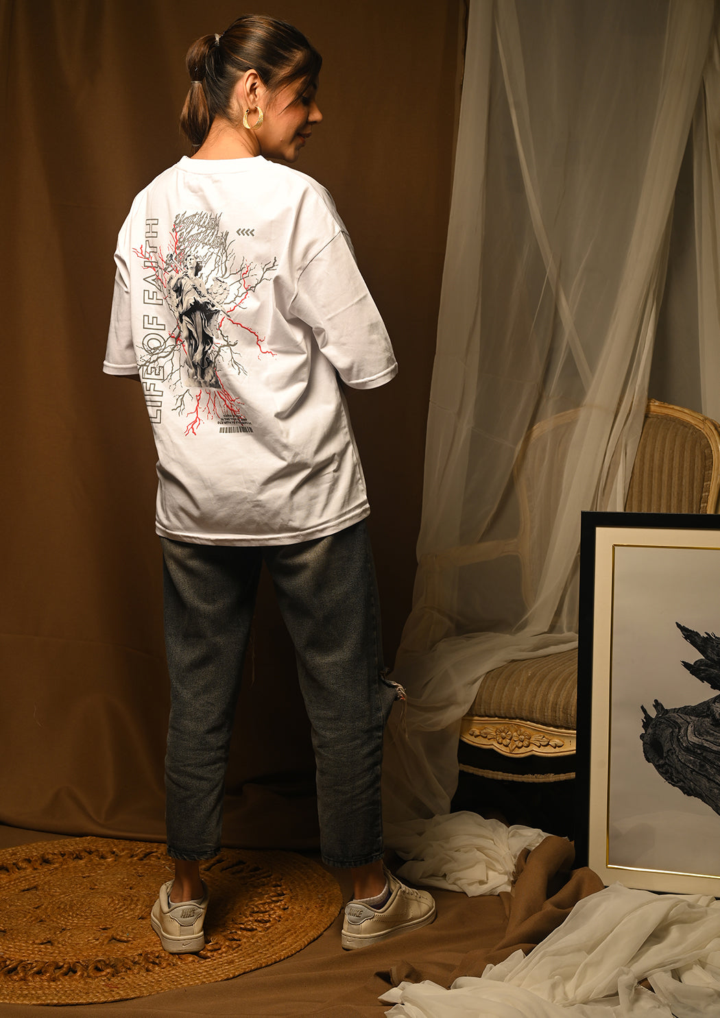 Women Life of Faith Drop Shoulder T-shirt