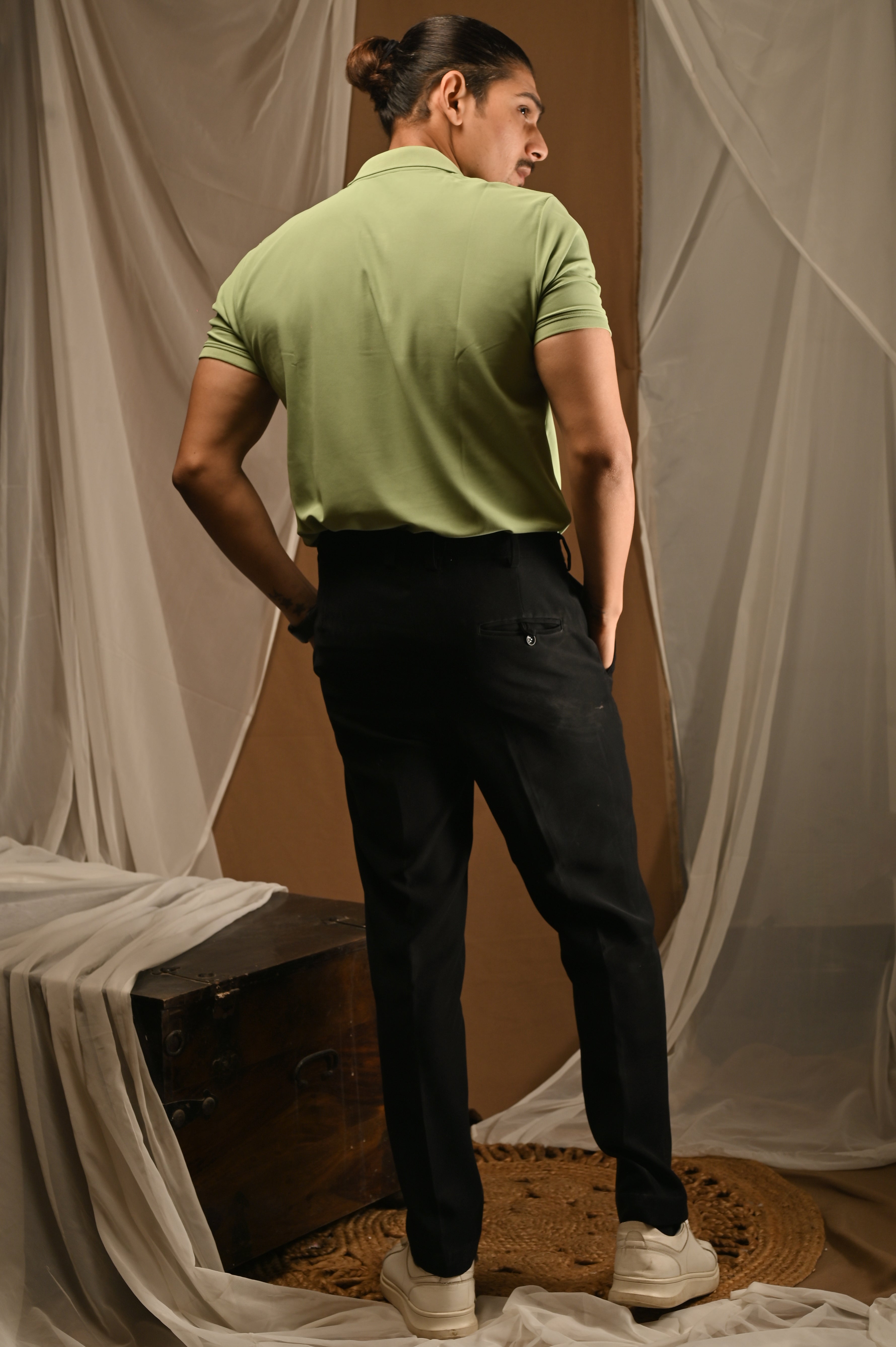 Men's Light Green Polo T-Shirt with Pocket