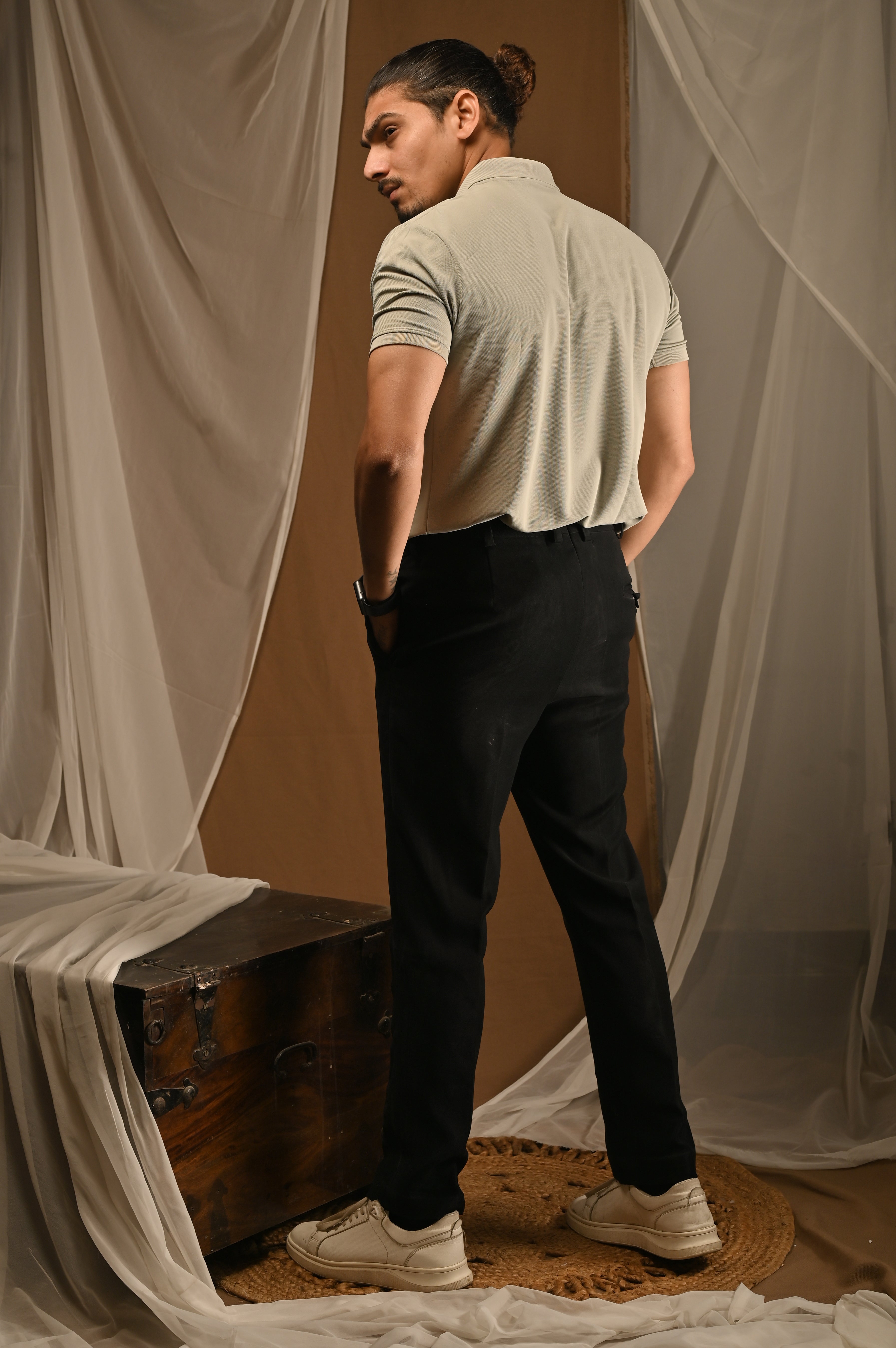 Men's Grey Polo T-Shirt with Pocket