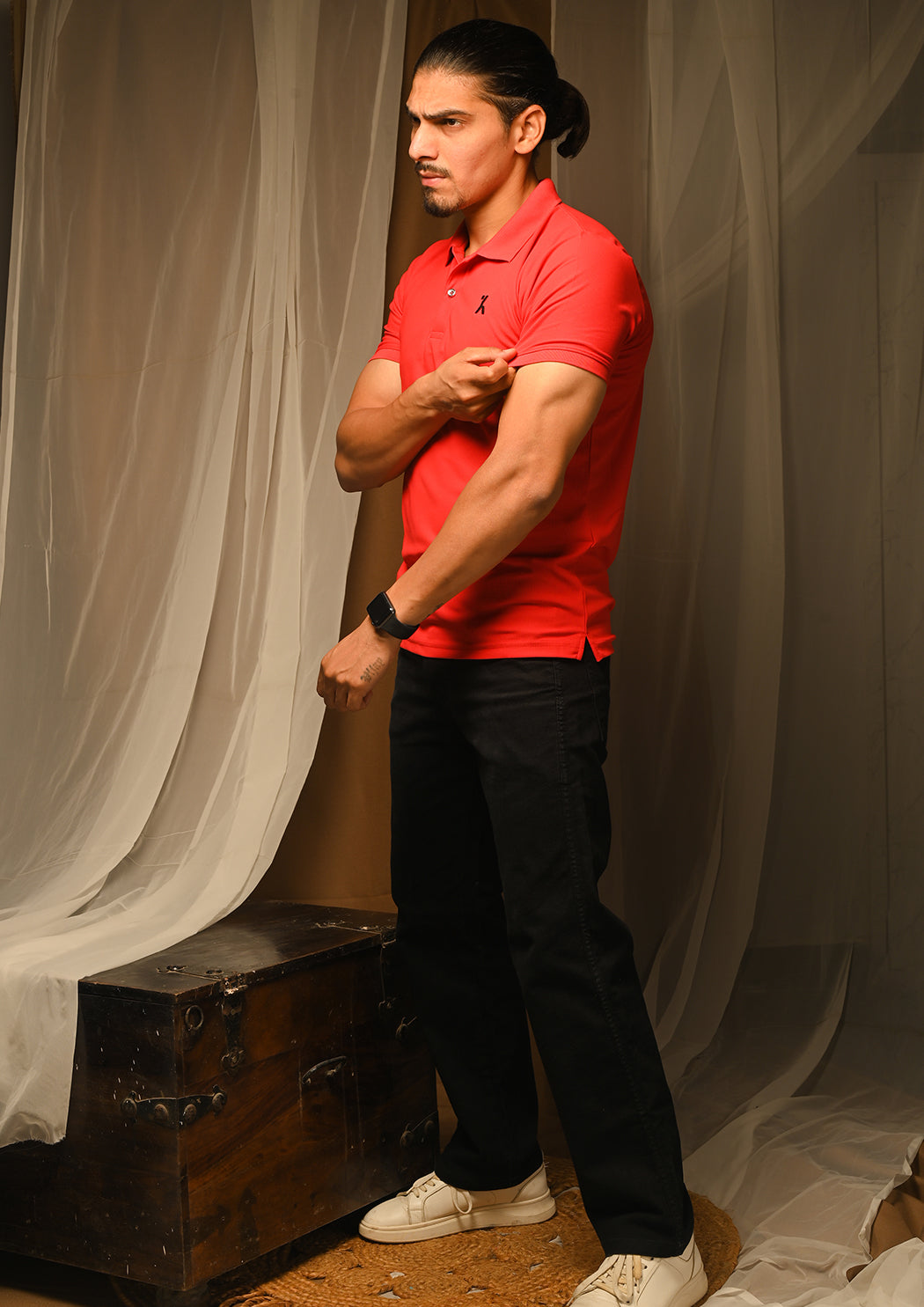 Men Red Polo T-shirt