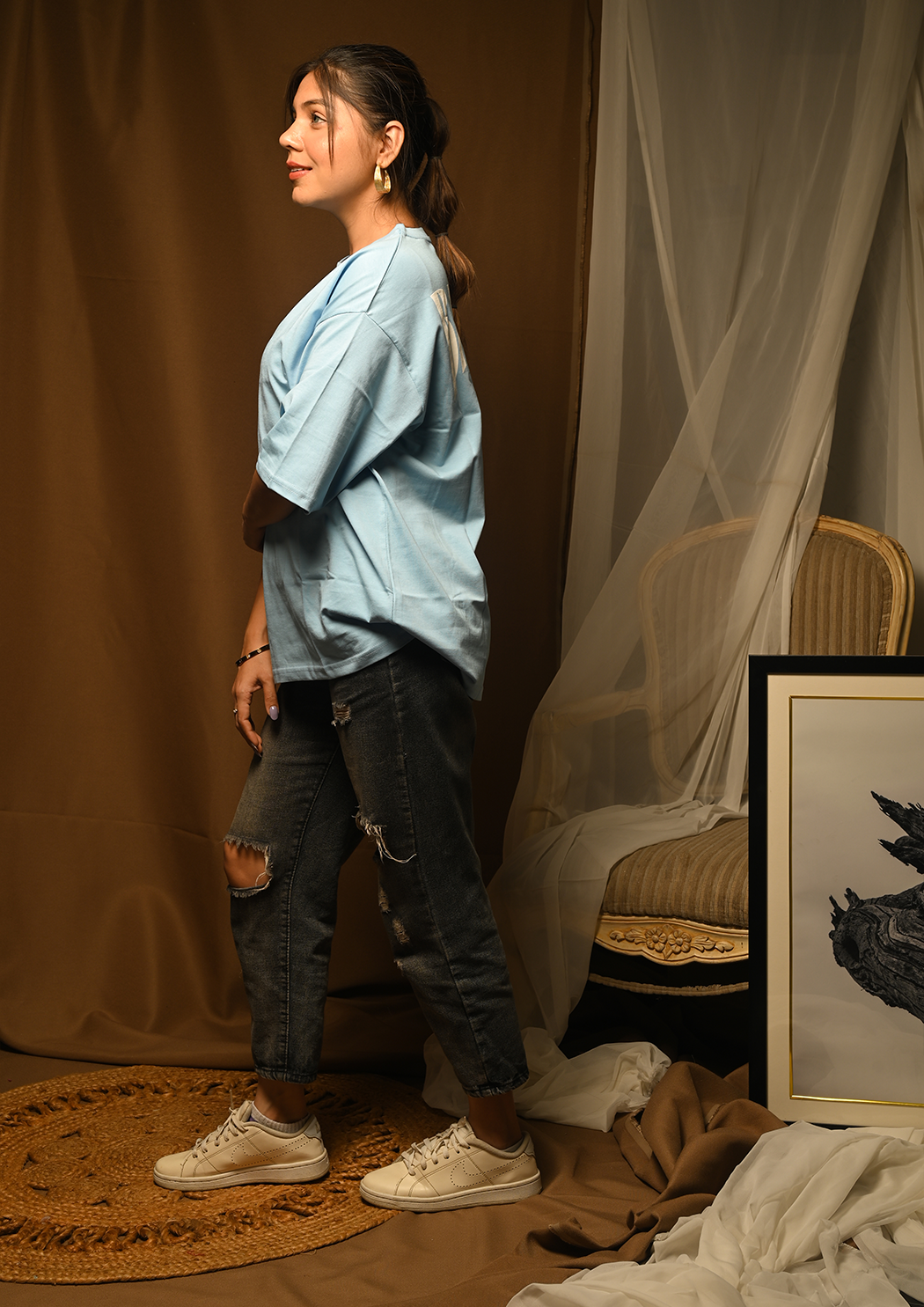 Women Bastard Printed Drop Shoulder T-shirt