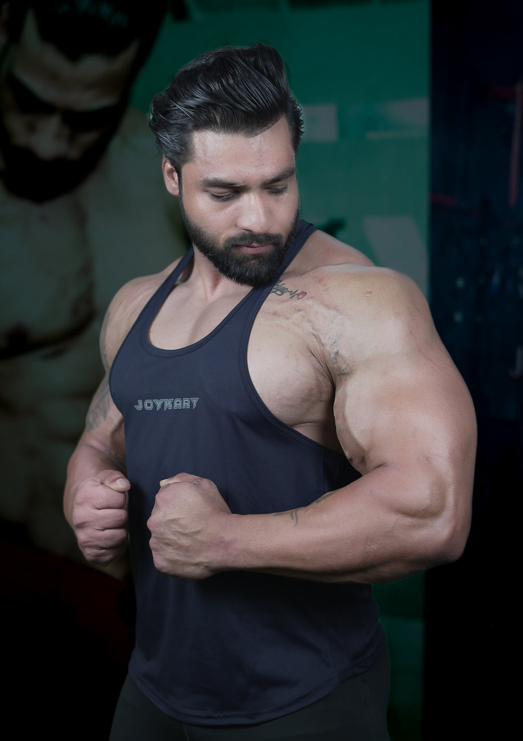 Men's Dark Blue Premium Stringer Vest