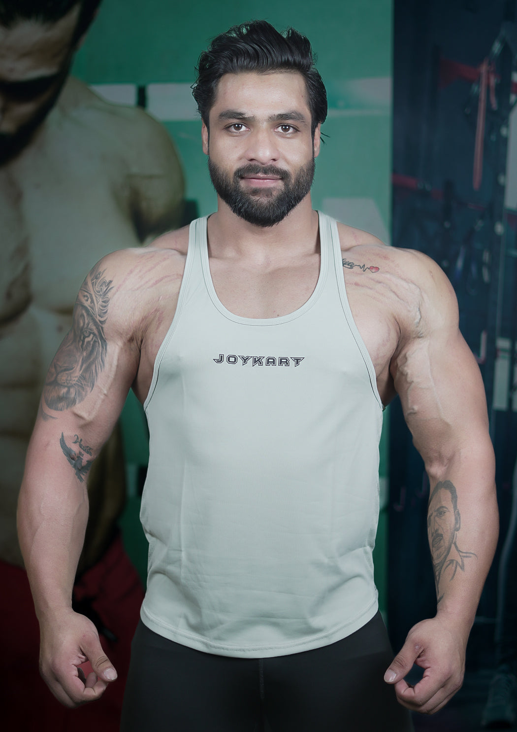 Men's Light Grey Premium Stringer Vest