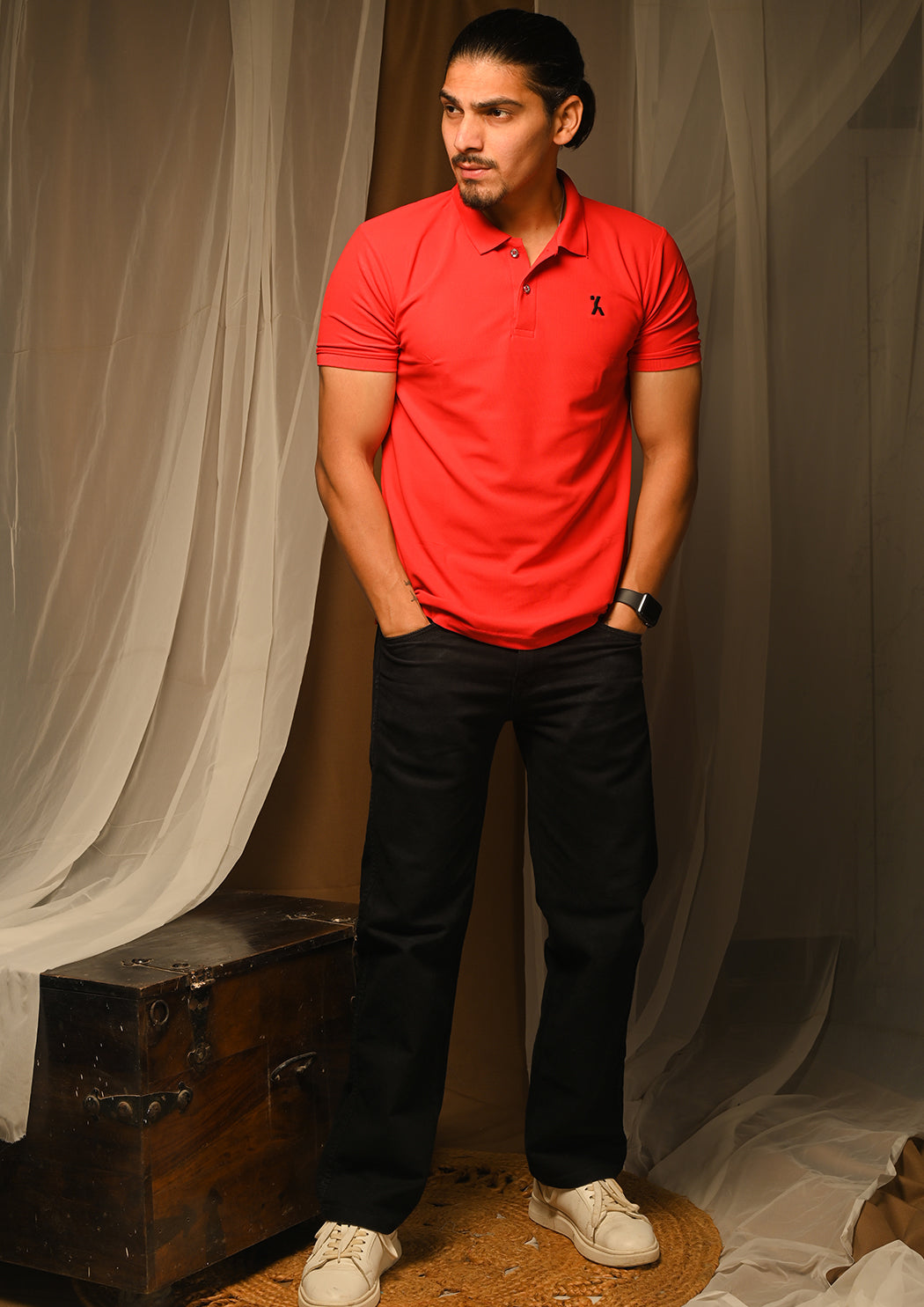 Men Red Polo T-shirt