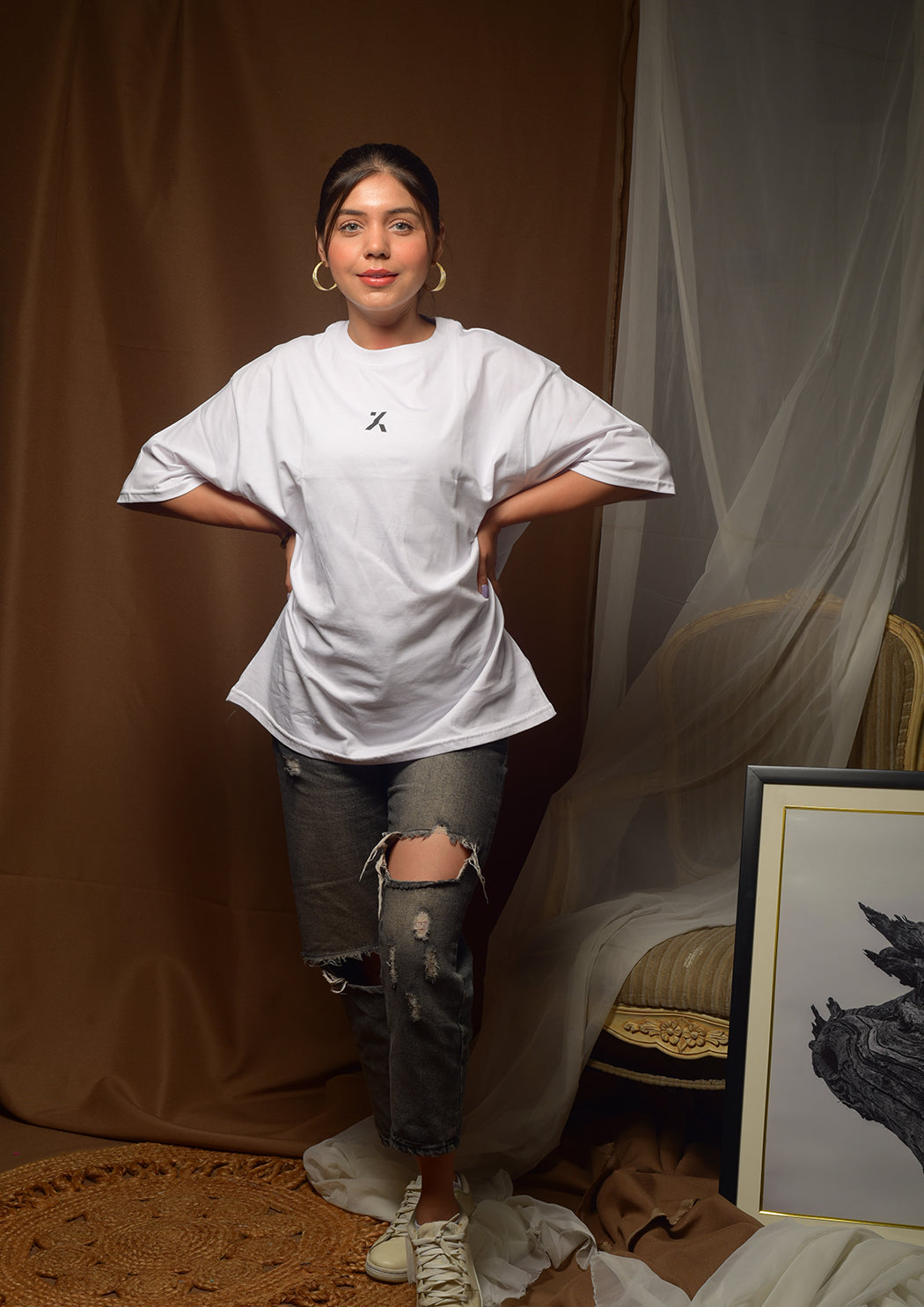 Talk To My Hand & Faith Drop Shoulder T-shirt Combo