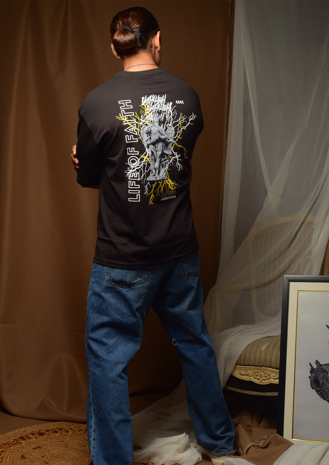 Men Life of Faith Drop Shoulder T-shirt