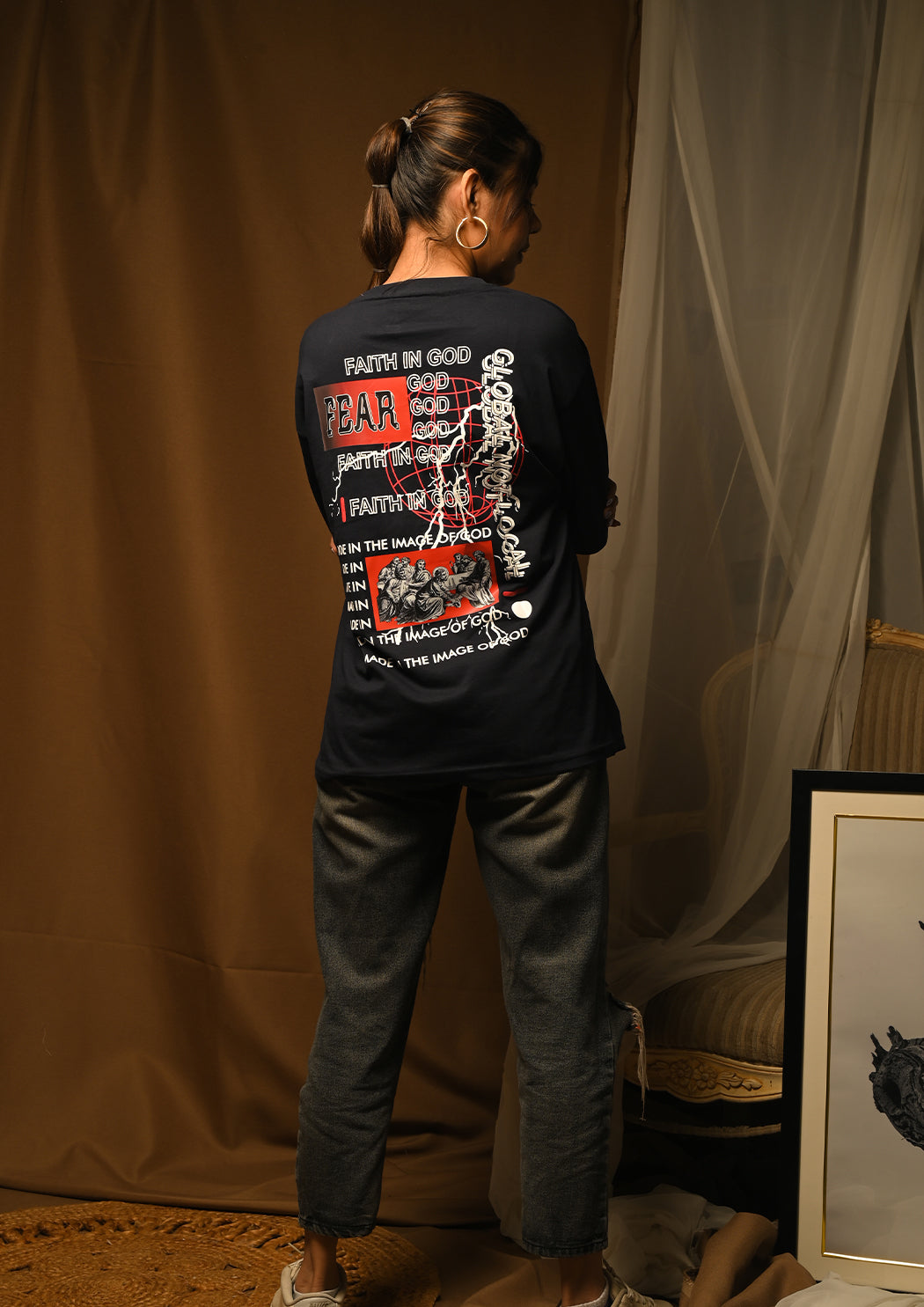 Fear Drop Shoulder T-shirt for Women