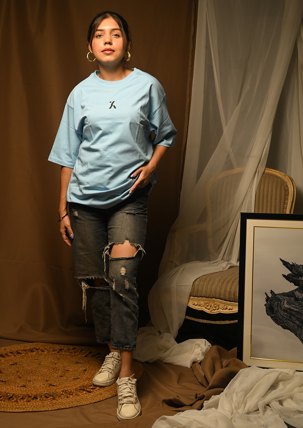 Women Bastard Printed Drop Shoulder T-shirt