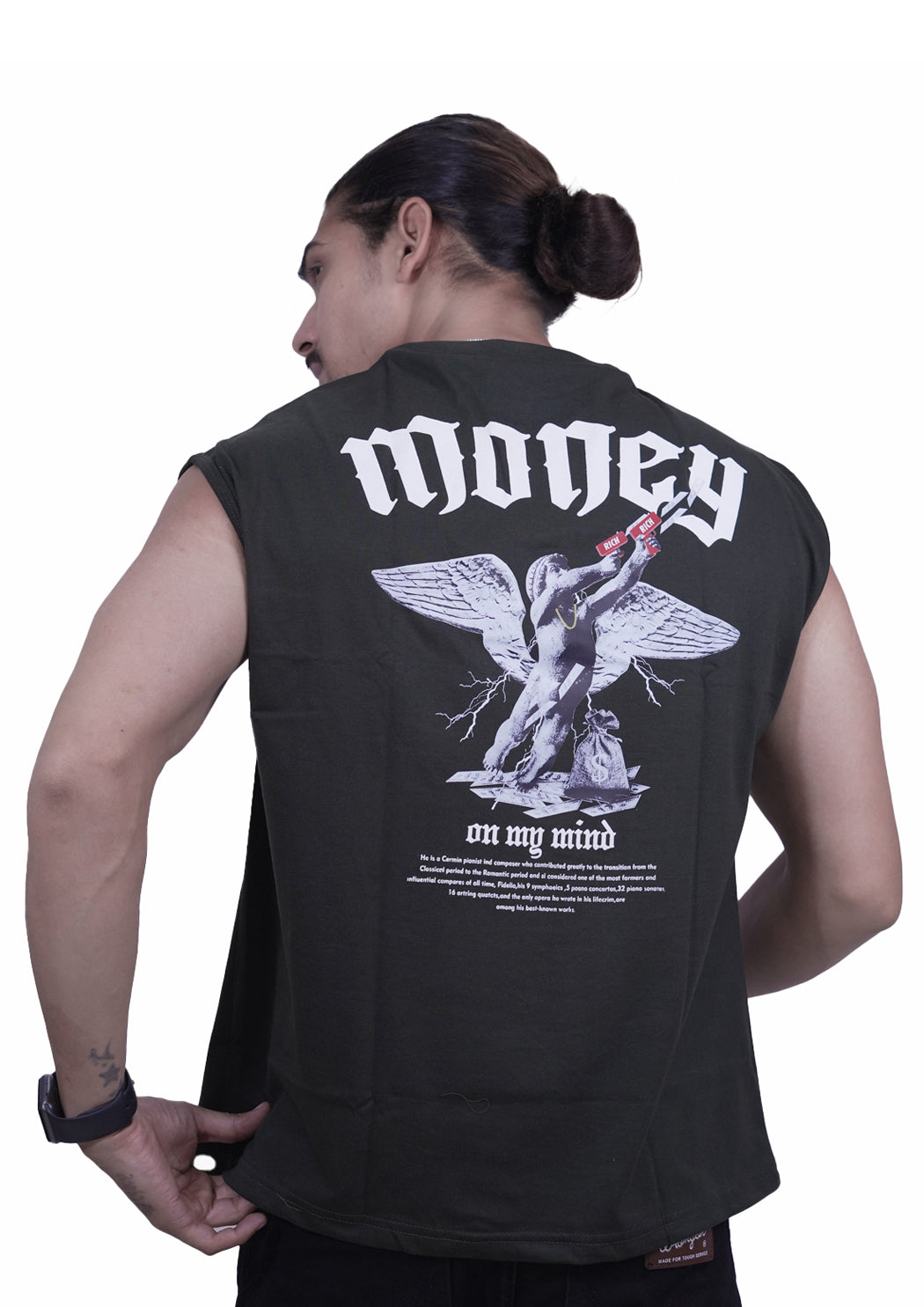 Men's Money Printed Cap Sleeves T-shirt