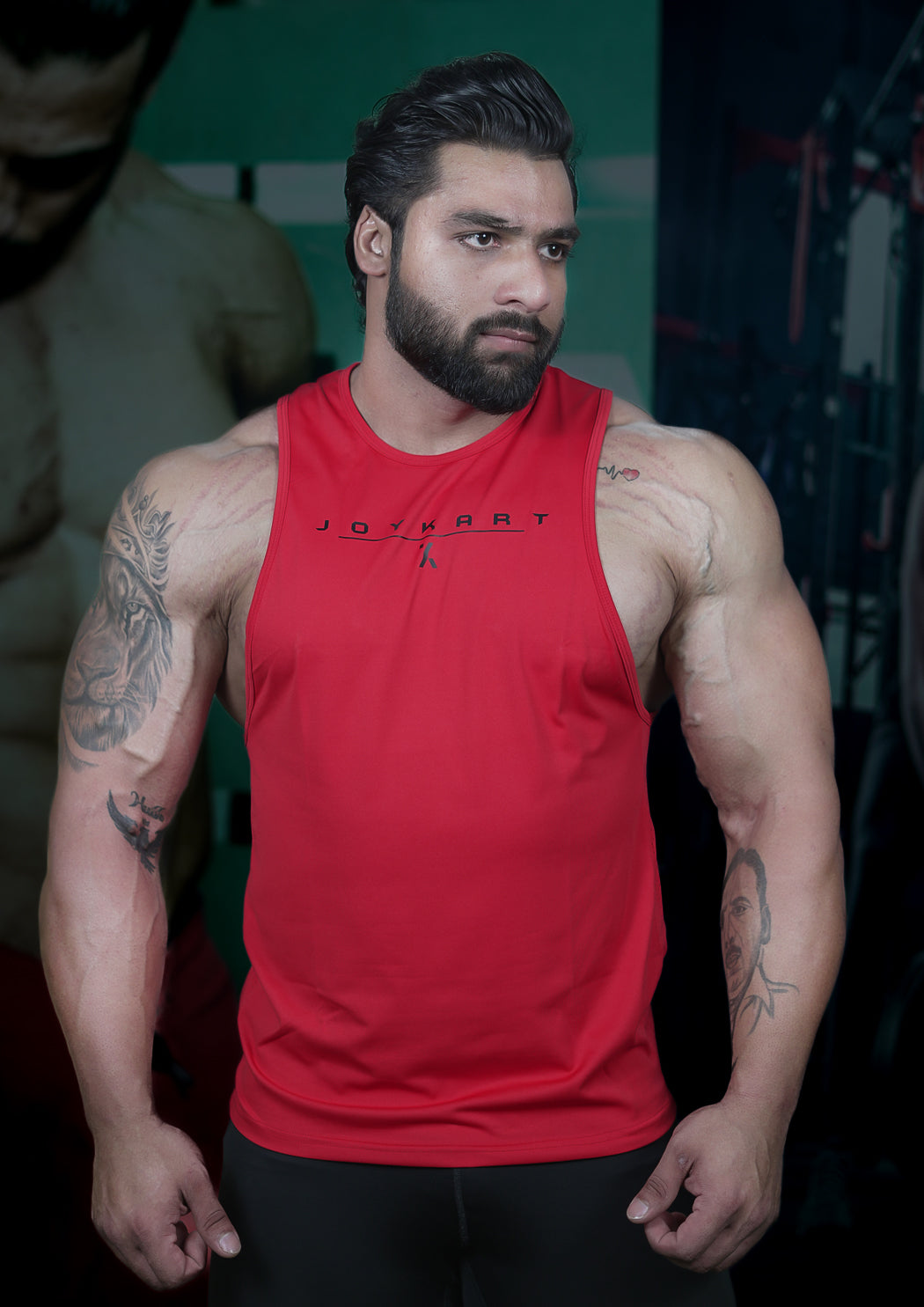 Men premium Red Black Tank Vest