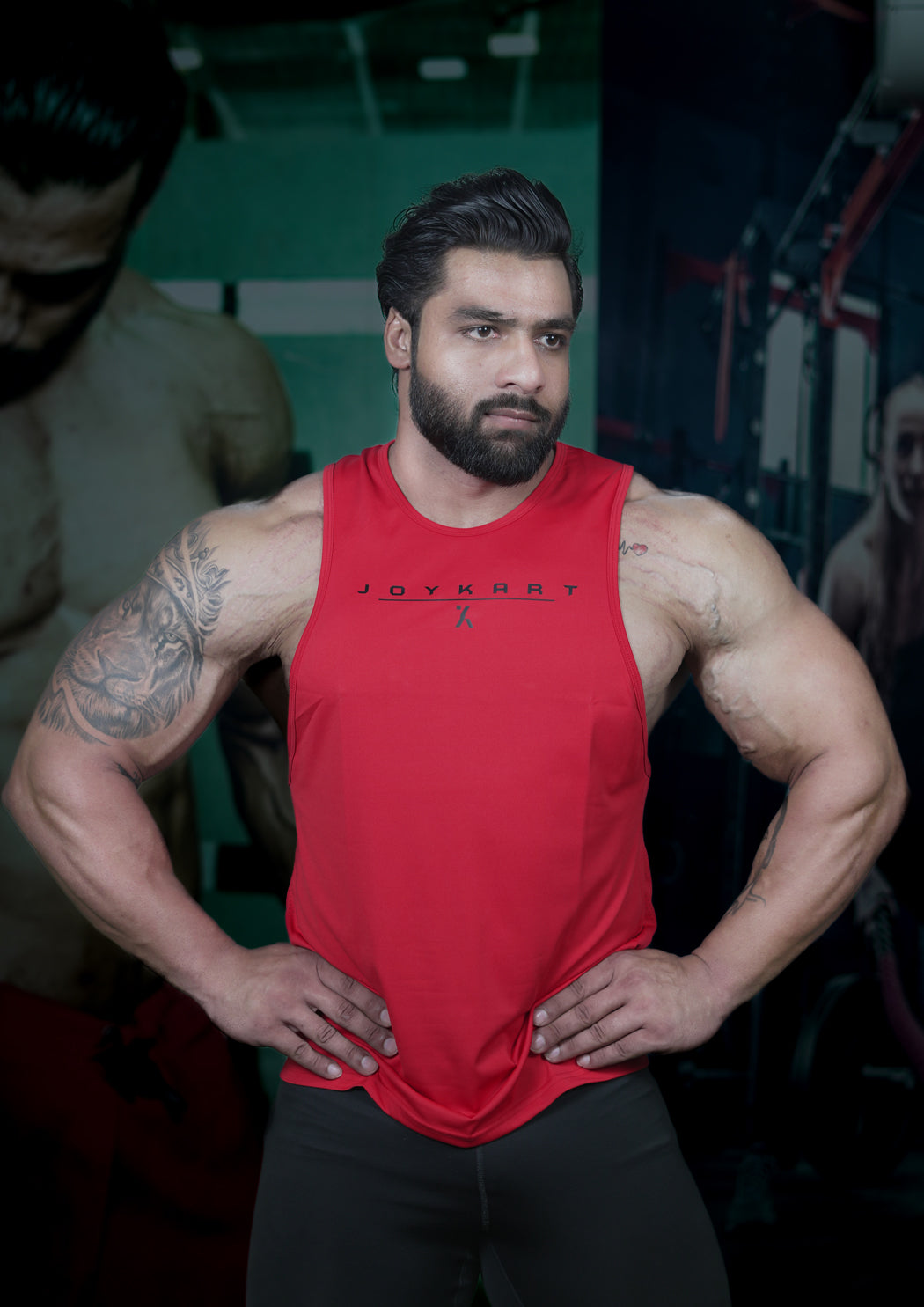 Men premium Red Black Tank Vest