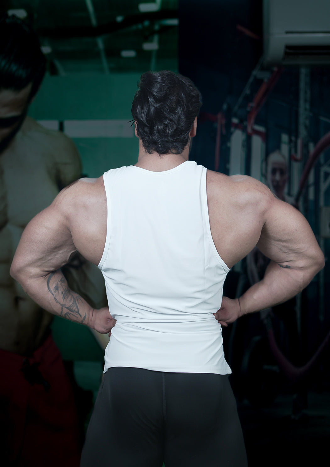 Men premium White Black Tank Vest