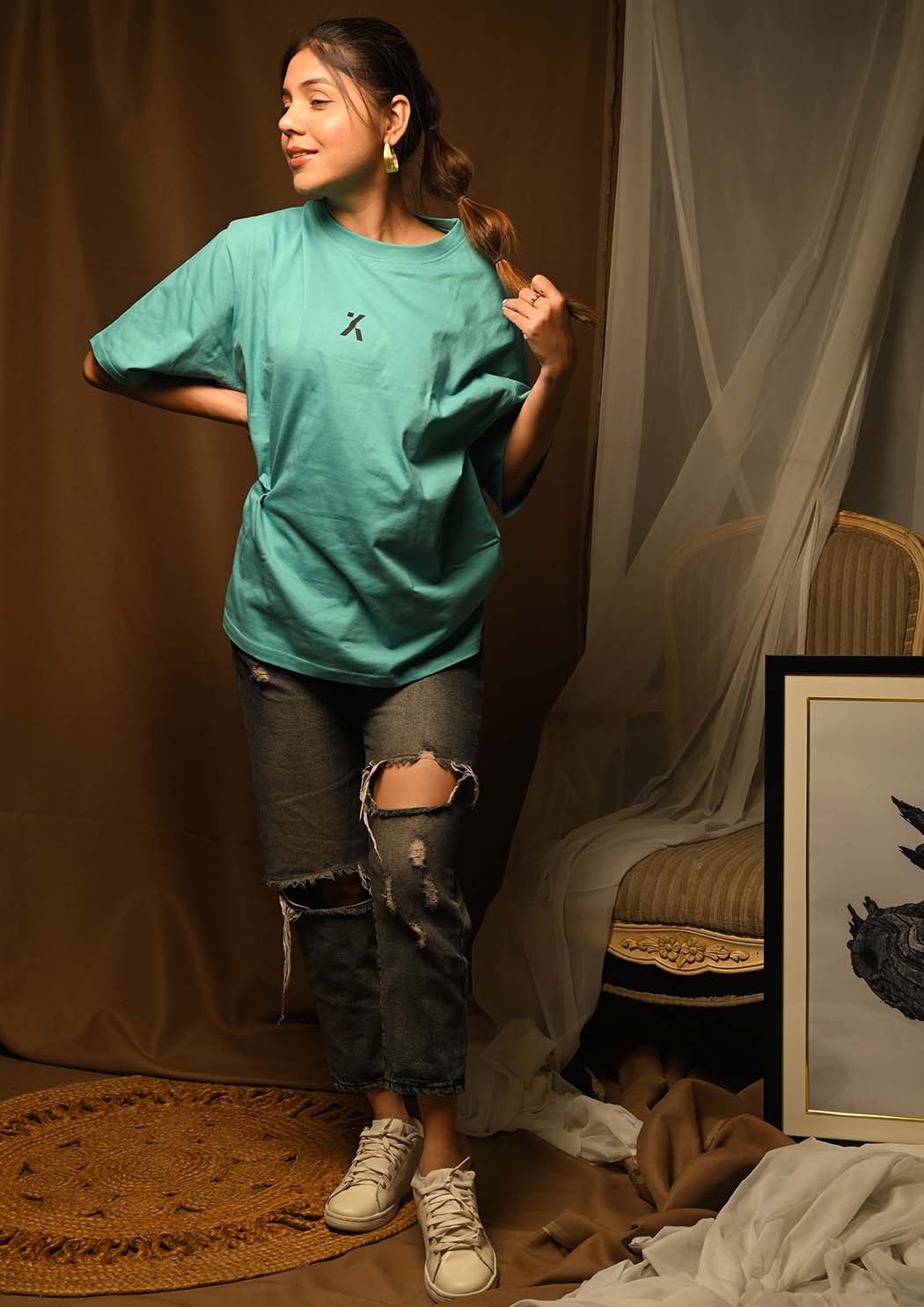 Women Los Angeles Printed Drop Shoulder T-shirt