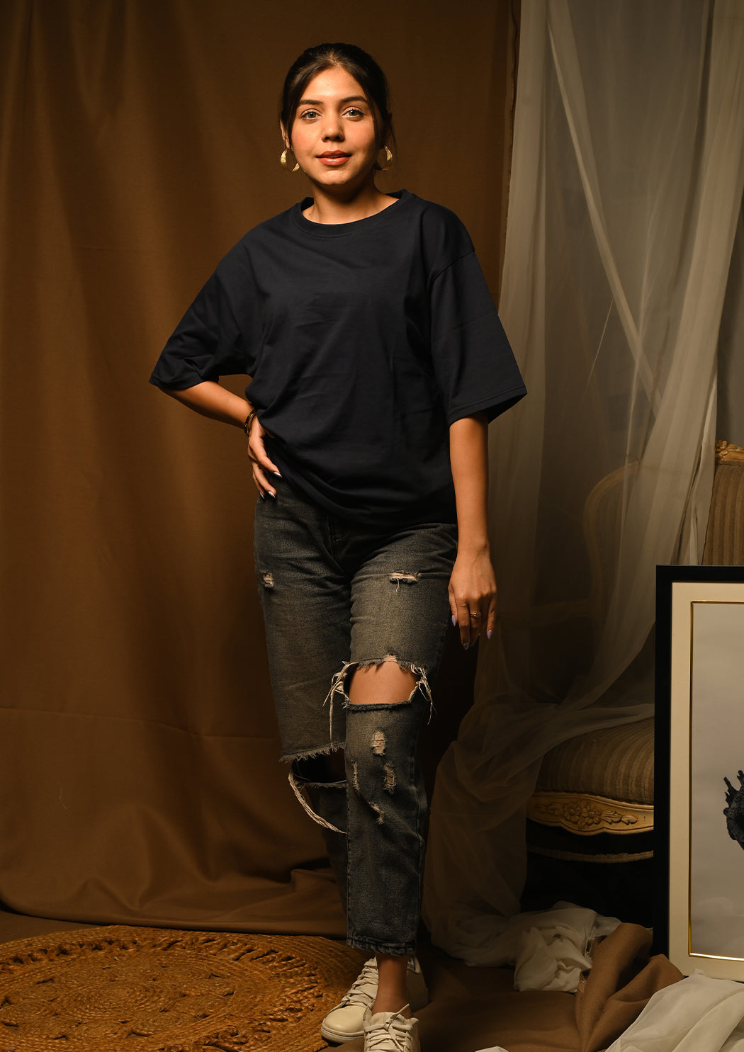 Fear Drop Shoulder T-shirt for Women