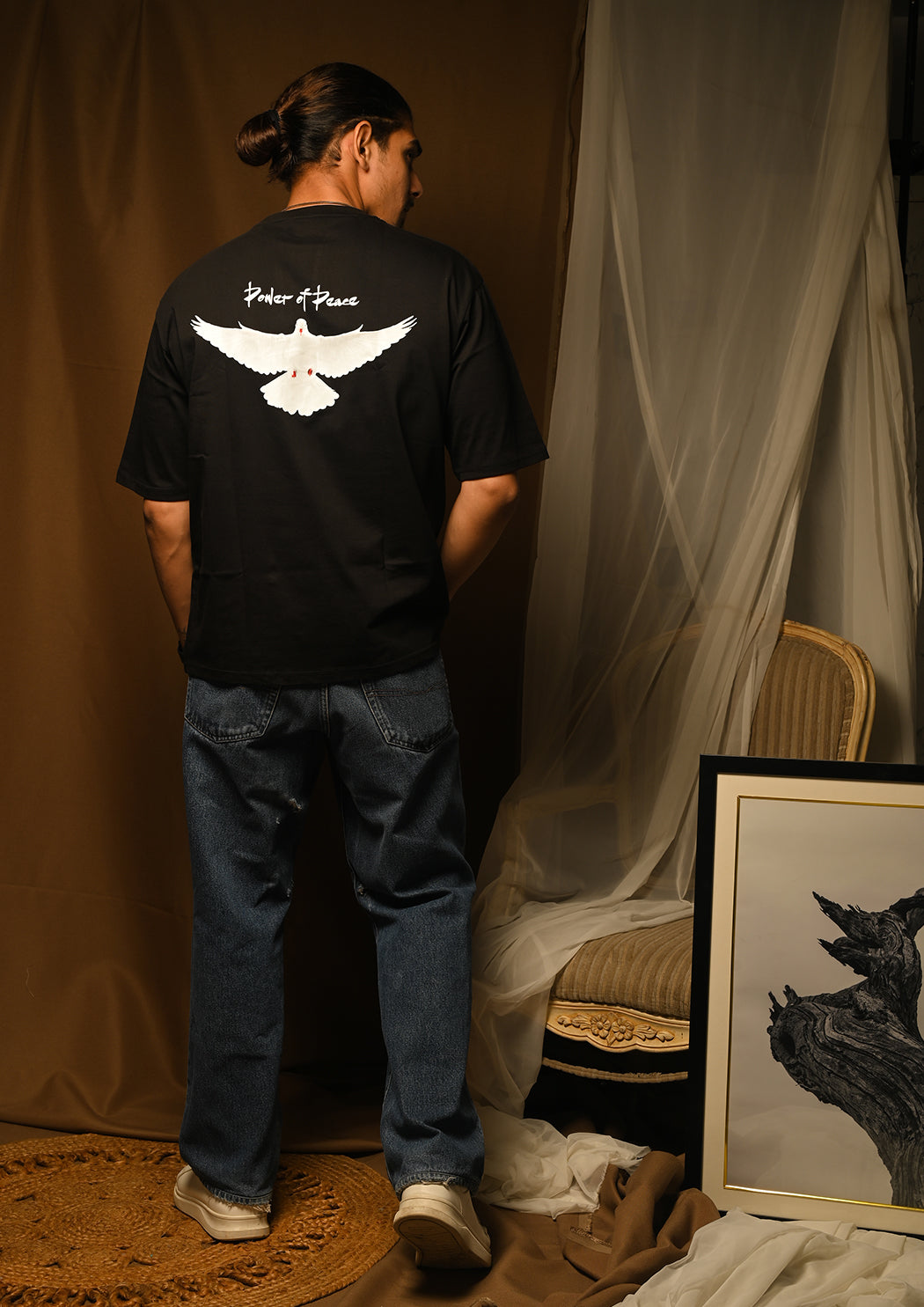 power of peace & Cssml Ndsmd Cross Drop Shoulder T-shirt Combo