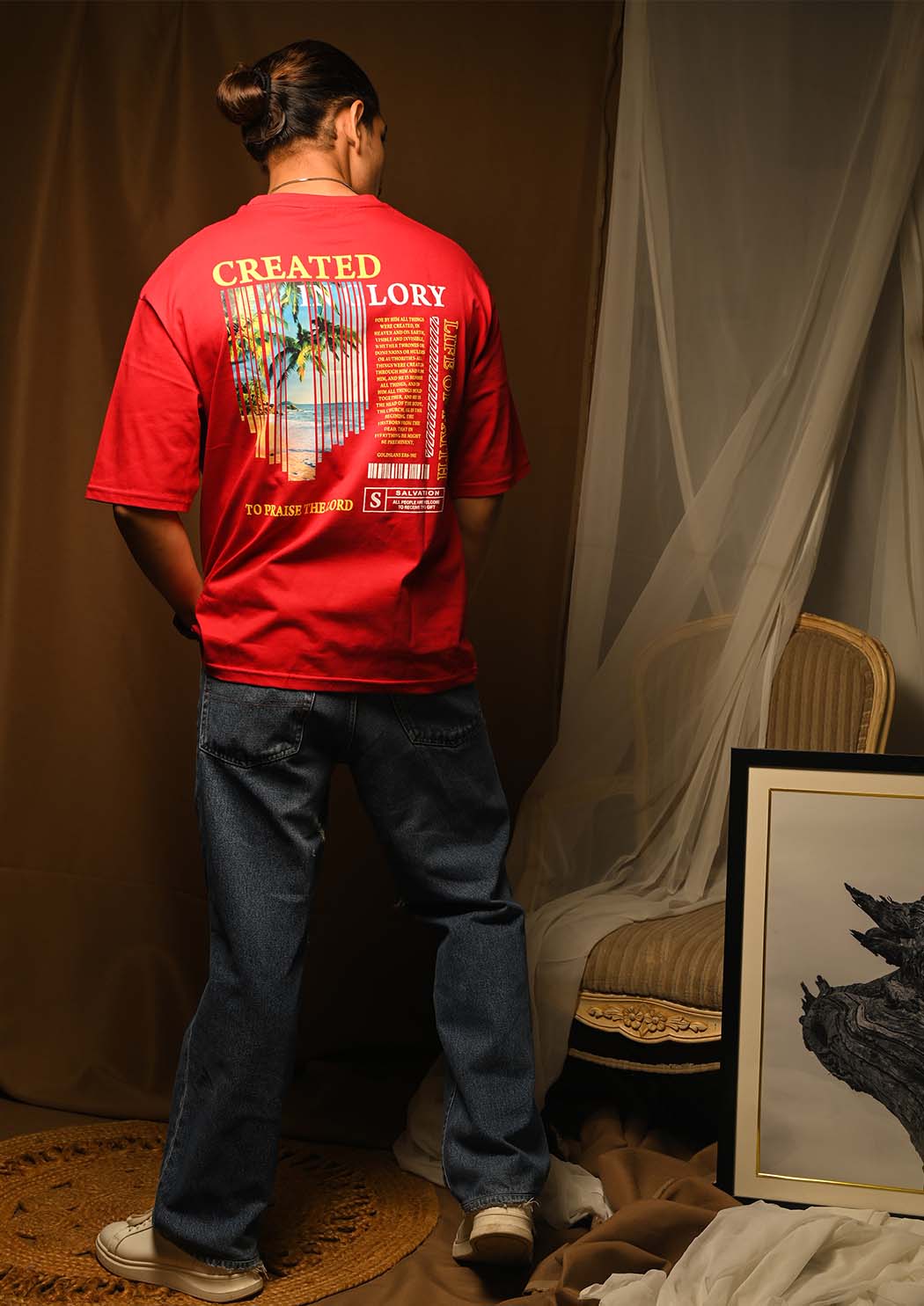 Created Glory Printed Drop Shoulder T-shirt