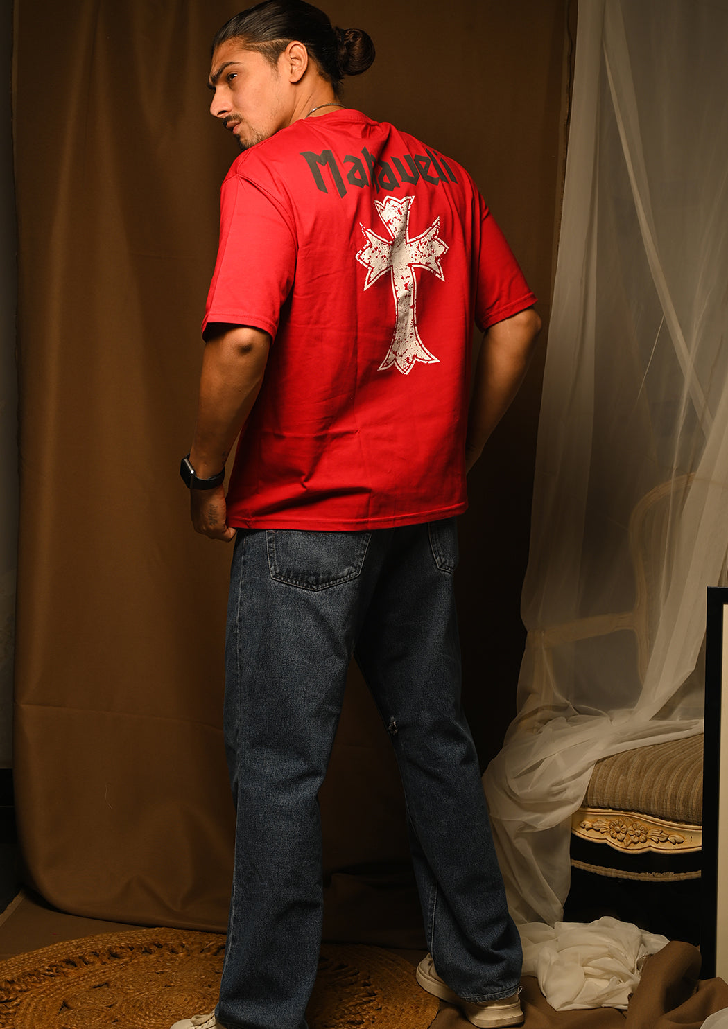 Makaveli Printed Drop Shoulder T-shirt