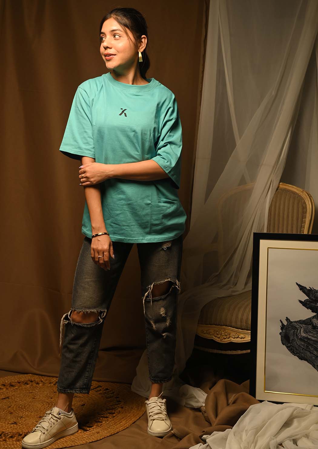 Women Los Angeles Printed Drop Shoulder T-shirt