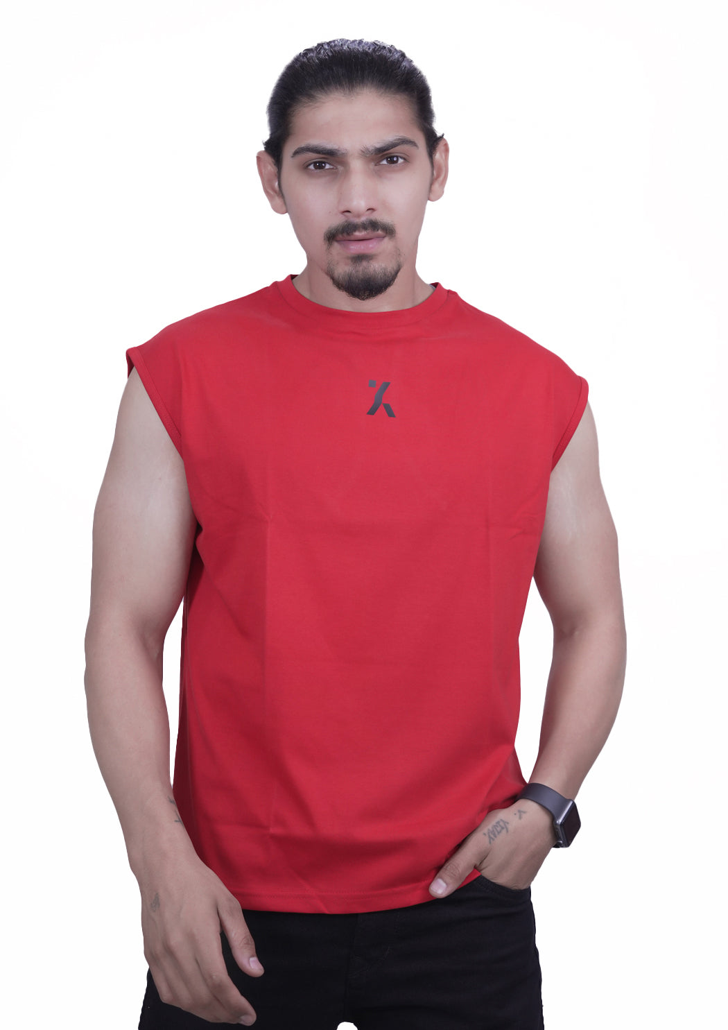 Men's Hand Printed Cap Sleeves T-shirt