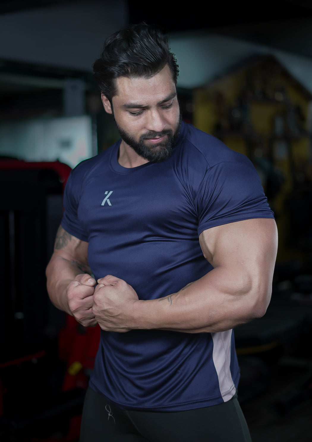 MEN DUAL TONE Dark Blue T-SHIRT