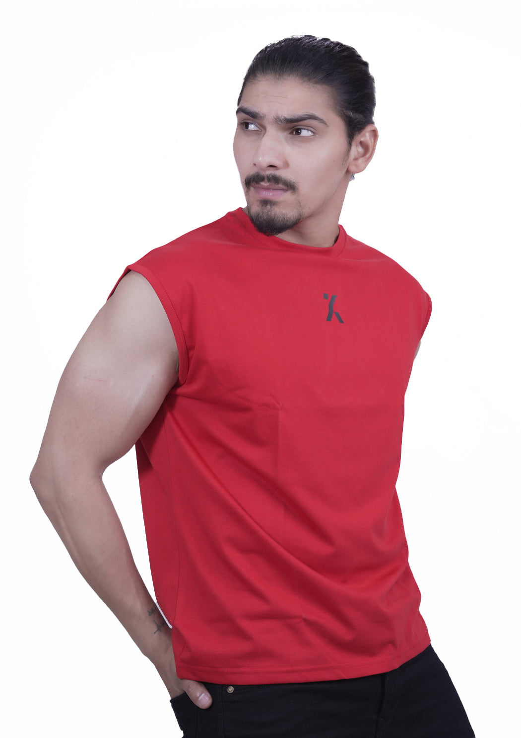 Men's Hand Printed Cap Sleeves T-shirt