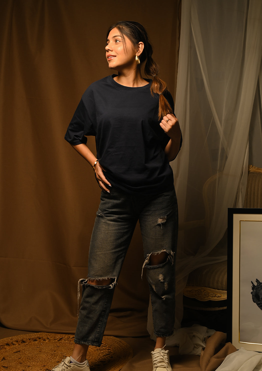 Fear Drop Shoulder T-shirt for Women